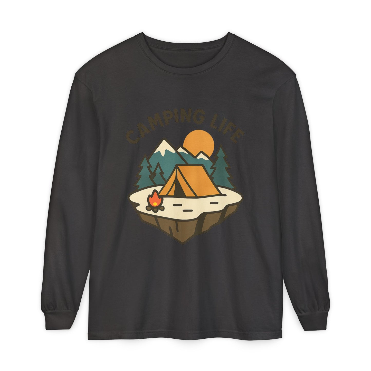 Camping Life Long Sleeve T-Shirt, Unisex Outdoor Tee, Adventure Apparel, Gift for Campers, Nature Lover Clothing