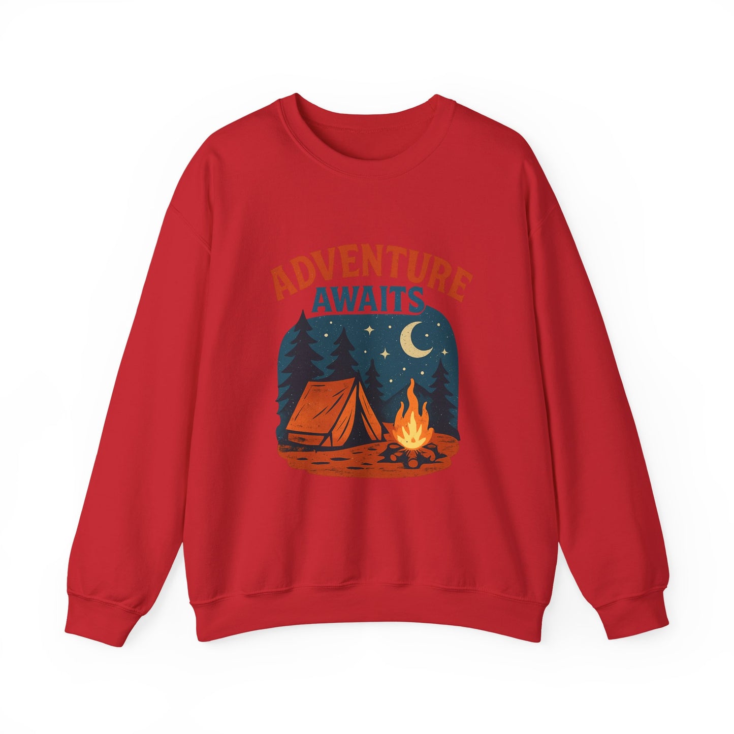Adventure Awaits Sweatshirt, Cozy Camping Gear, Unisex Crewneck Pullover, Outdoor Adventure Apparel, Gift for Travelers