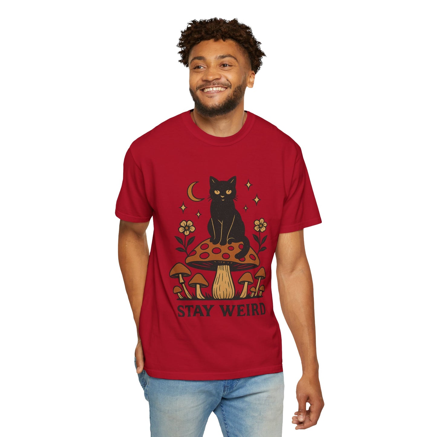 Stay Weird Cat T-Shirt | Unisex Vintage Graphic Tee | Boho Aesthetic Apparel | Unique Cat Lover Gift