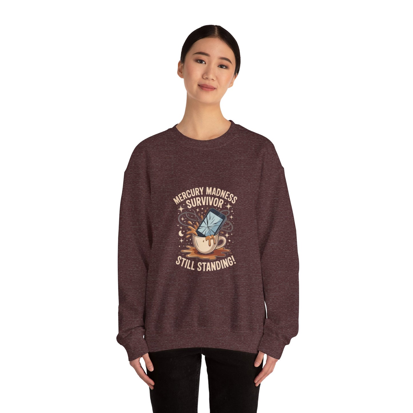 Mercury Madness Survivor Crewneck Sweatshirt, Astrology Gift, Unisex Sweatshirt, Cosmic Theme Apparel, Zodiacs, Humor Clothing