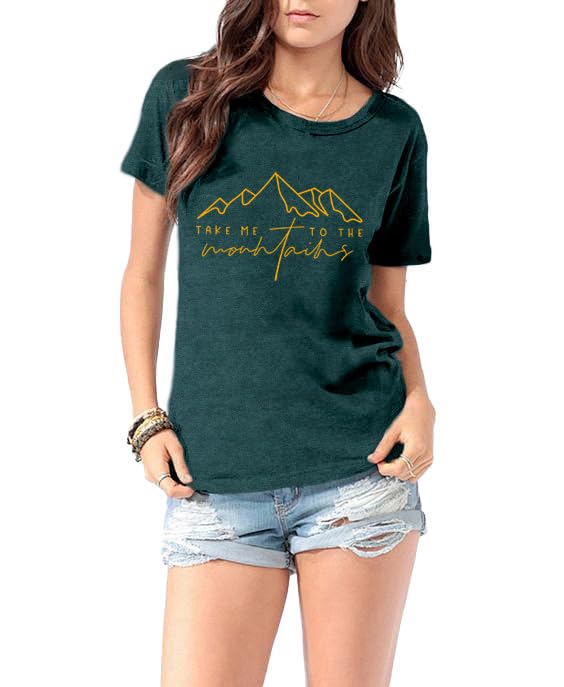 LBP Hiking Shirt for Women Nature Mountain T-Shirt Adventure Camping Tees Wild Outdoor Hike Tops Green