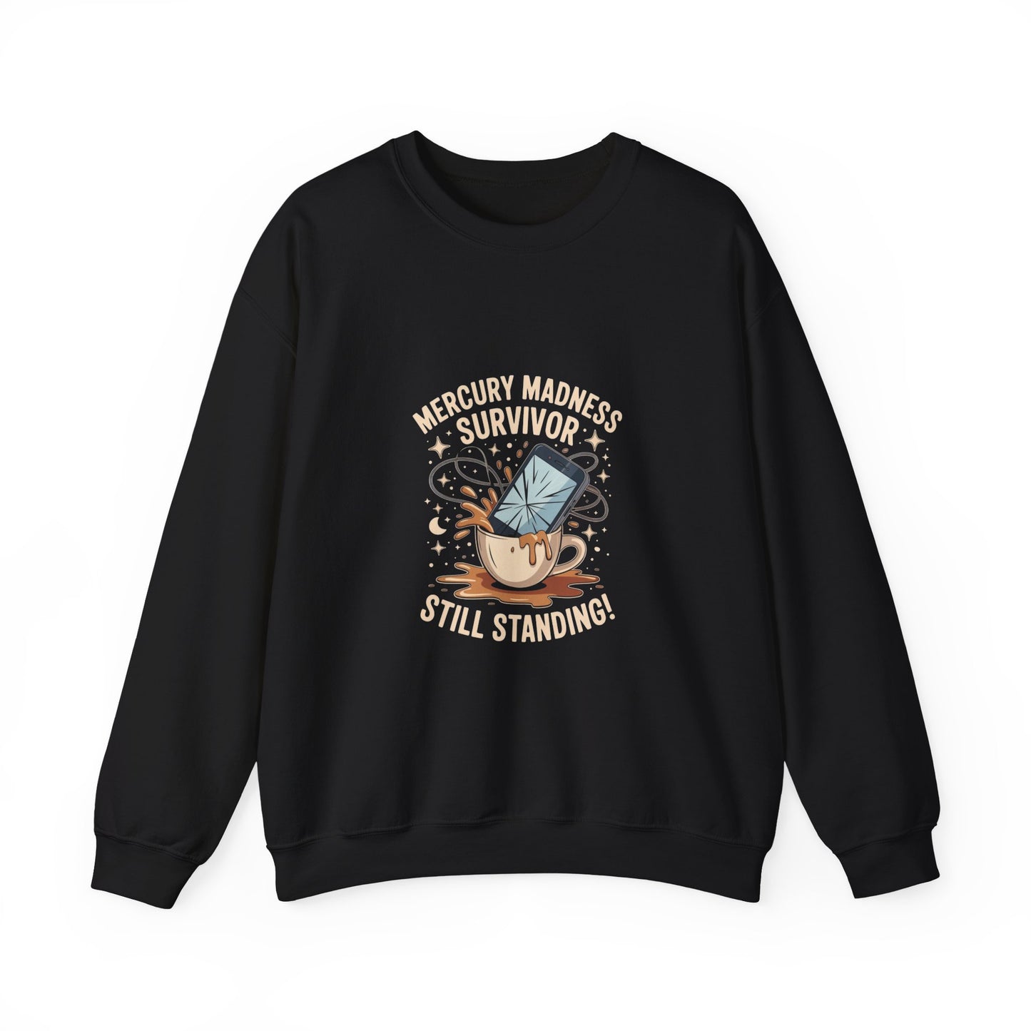 Mercury Madness Survivor Crewneck Sweatshirt, Astrology Gift, Unisex Sweatshirt, Cosmic Theme Apparel, Zodiacs, Humor Clothing