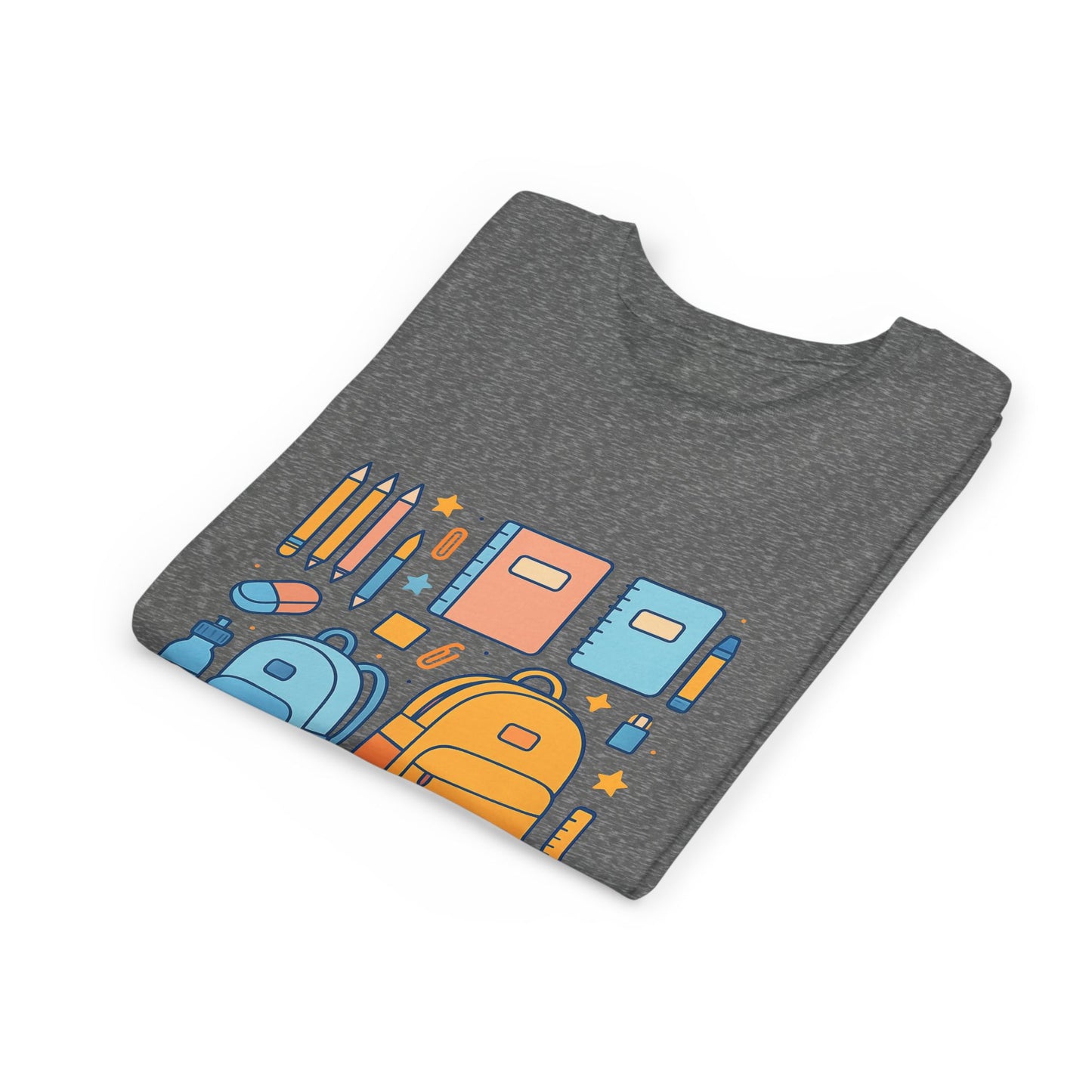 Back to School Youth T-Shirt – Cute Kids Graphic Tee with School Supplies Design, Playful Short Sleeve Shirt, Perfect Gift for Students