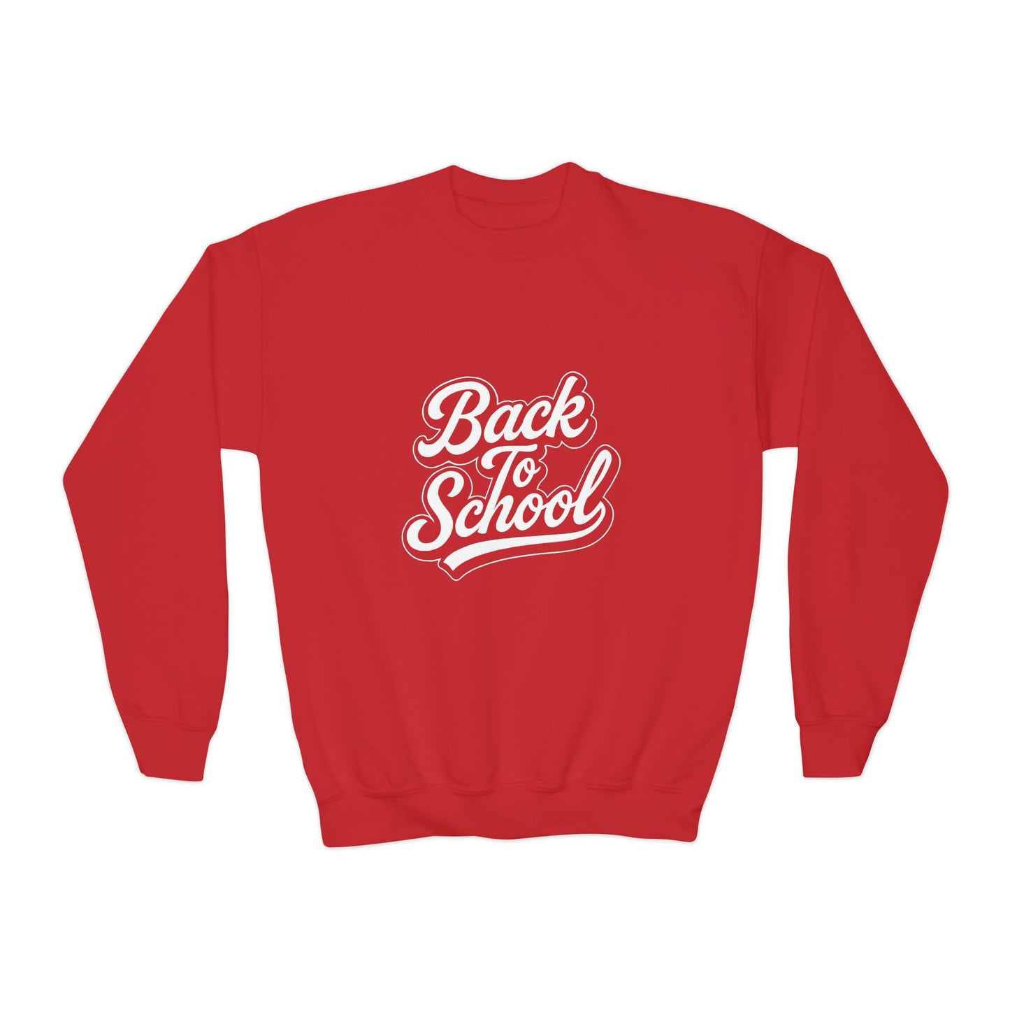 Youth Back to School Crewneck Sweatshirt – Cozy Fall Student Pullover, Fun Kids Fashion, Perfect for School Events & Birthday Gifts
