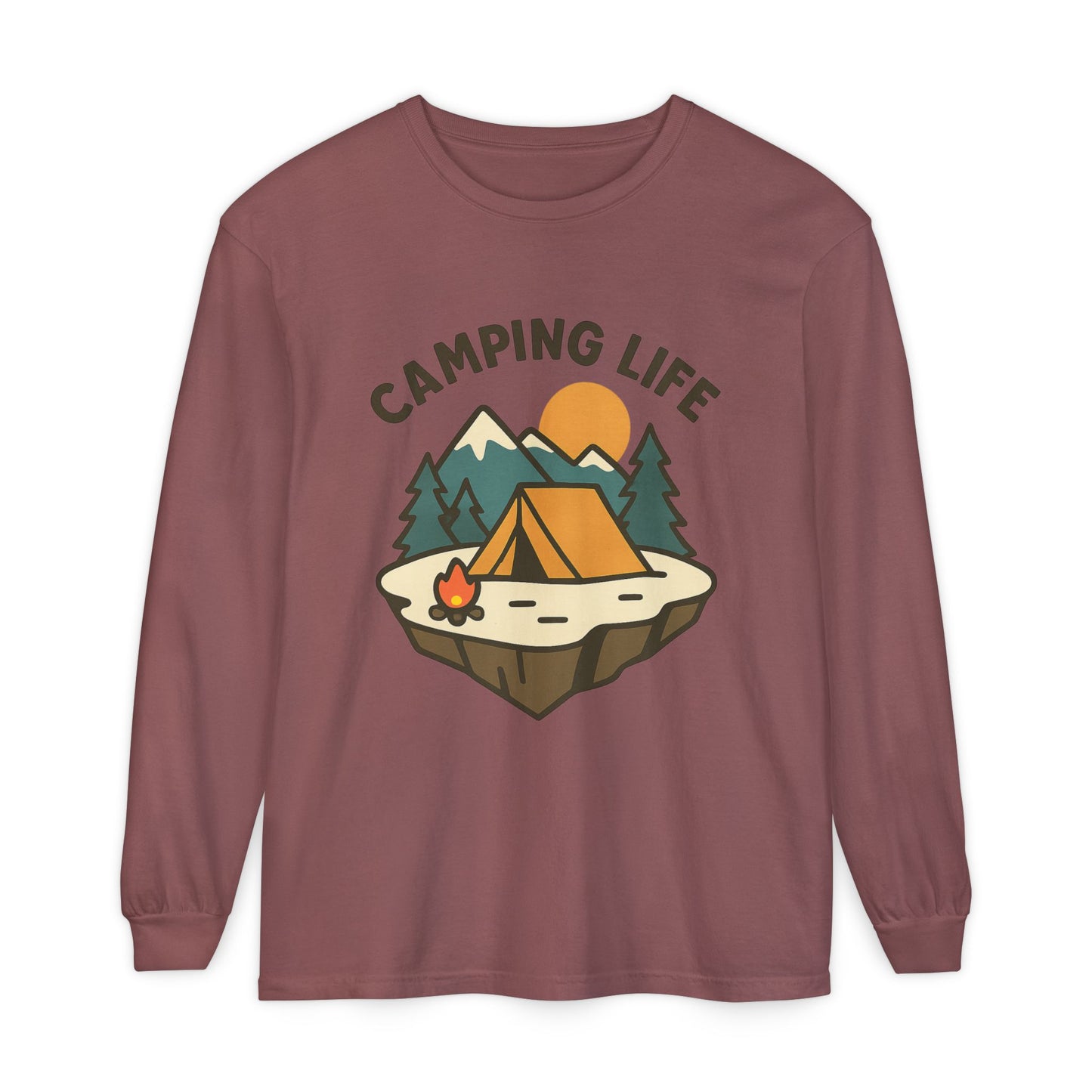 Camping Life Long Sleeve T-Shirt, Unisex Outdoor Tee, Adventure Apparel, Gift for Campers, Nature Lover Clothing