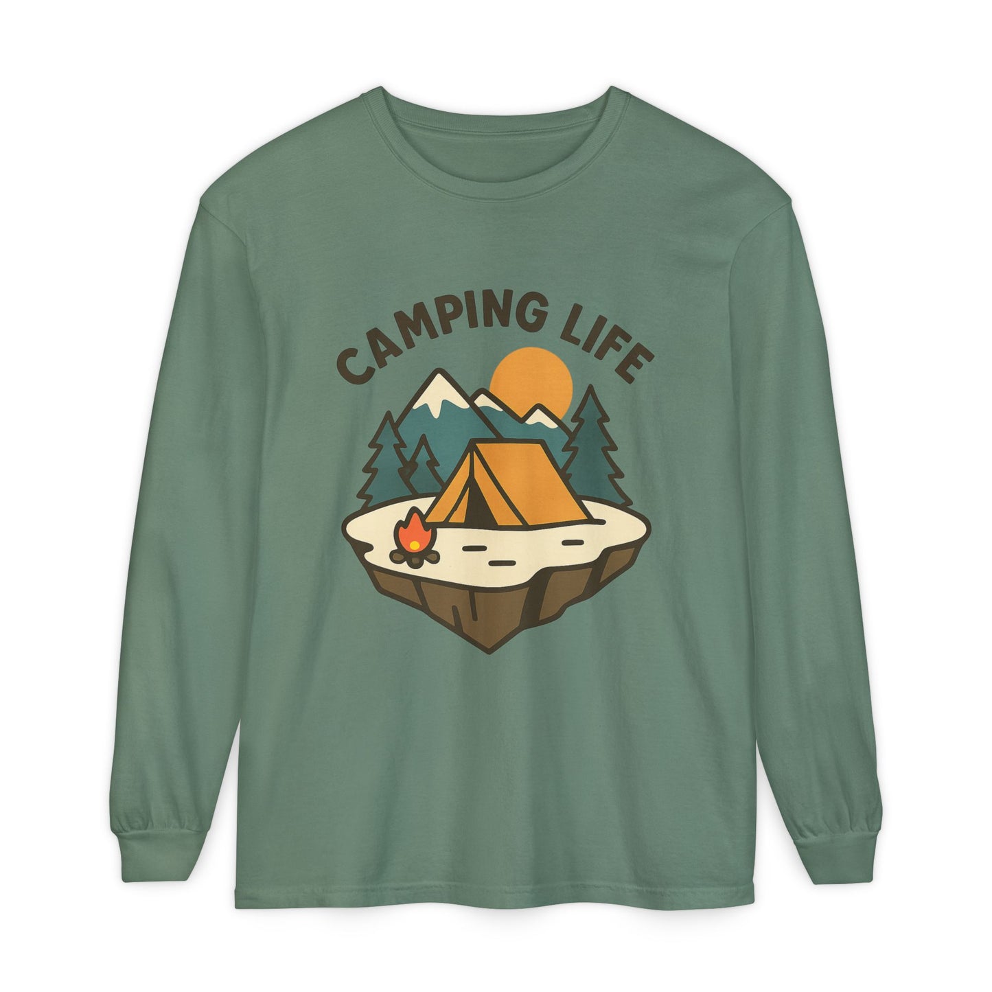 Camping Life Long Sleeve T-Shirt, Unisex Outdoor Tee, Adventure Apparel, Gift for Campers, Nature Lover Clothing