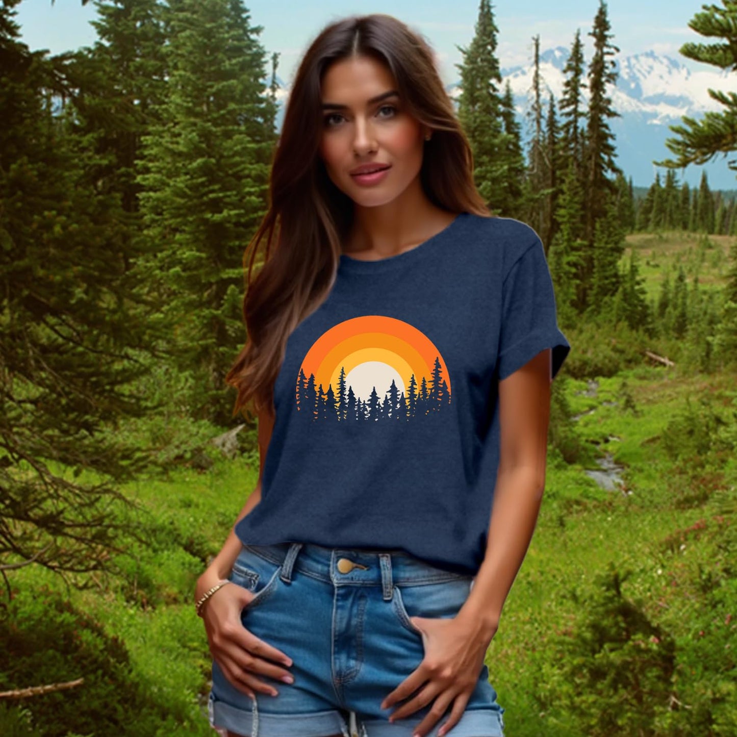 NEWKA Hiking Shirts Women Forest Adventure T-Shirt Nature Travel Lover Tee Outdoor Camping Tops