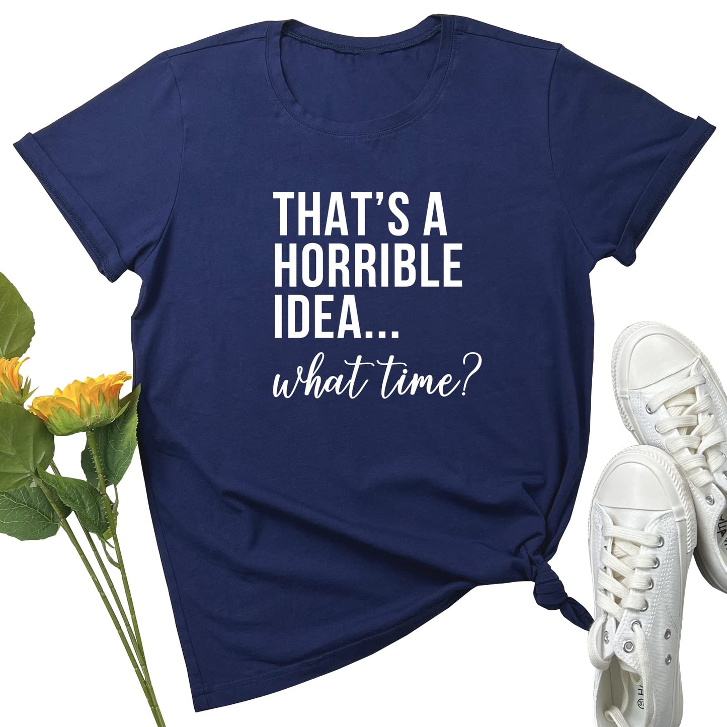 YITAN Women Graphic Tees Cute Clothes Navy Small