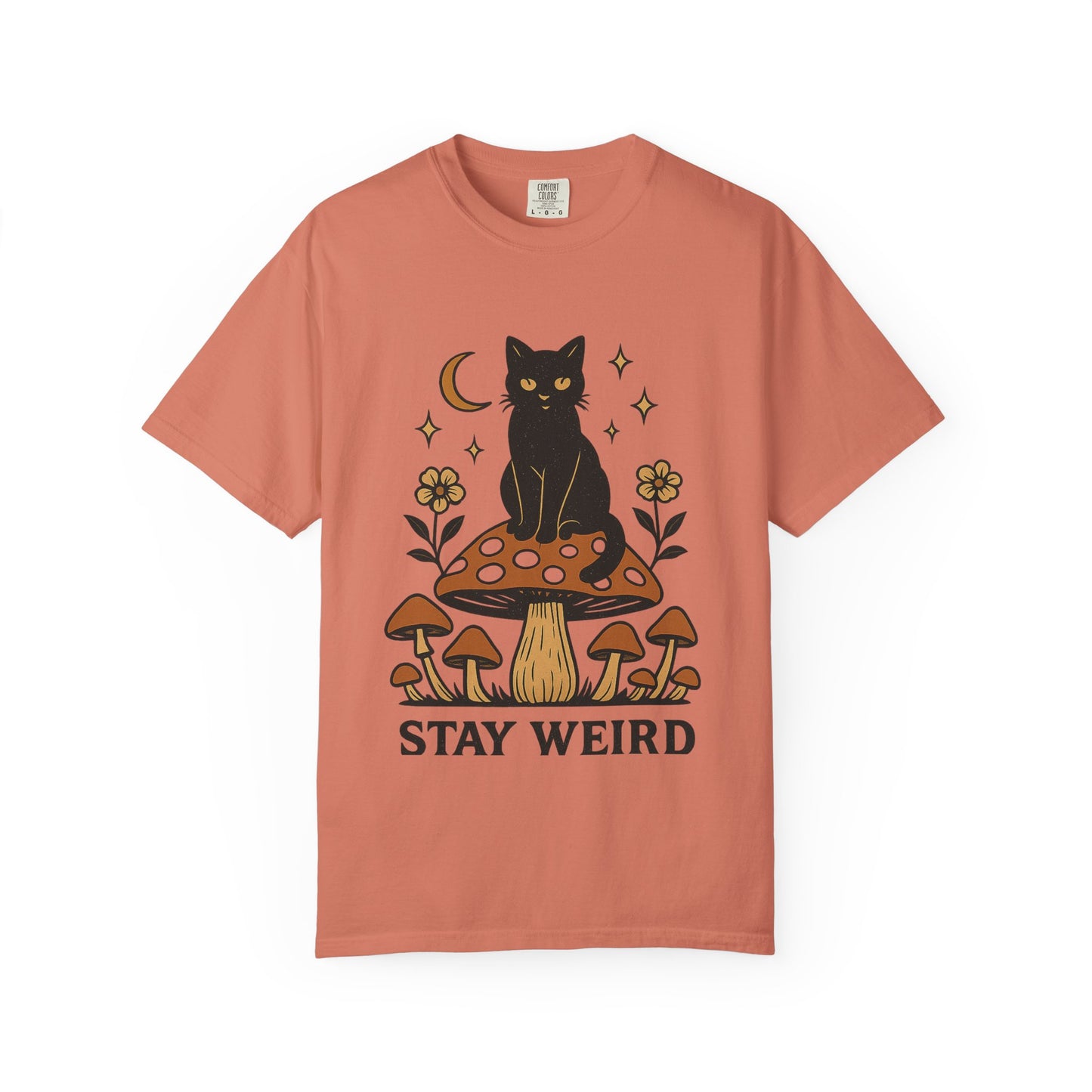 Stay Weird Cat T-Shirt | Unisex Vintage Graphic Tee | Boho Aesthetic Apparel | Unique Cat Lover Gift