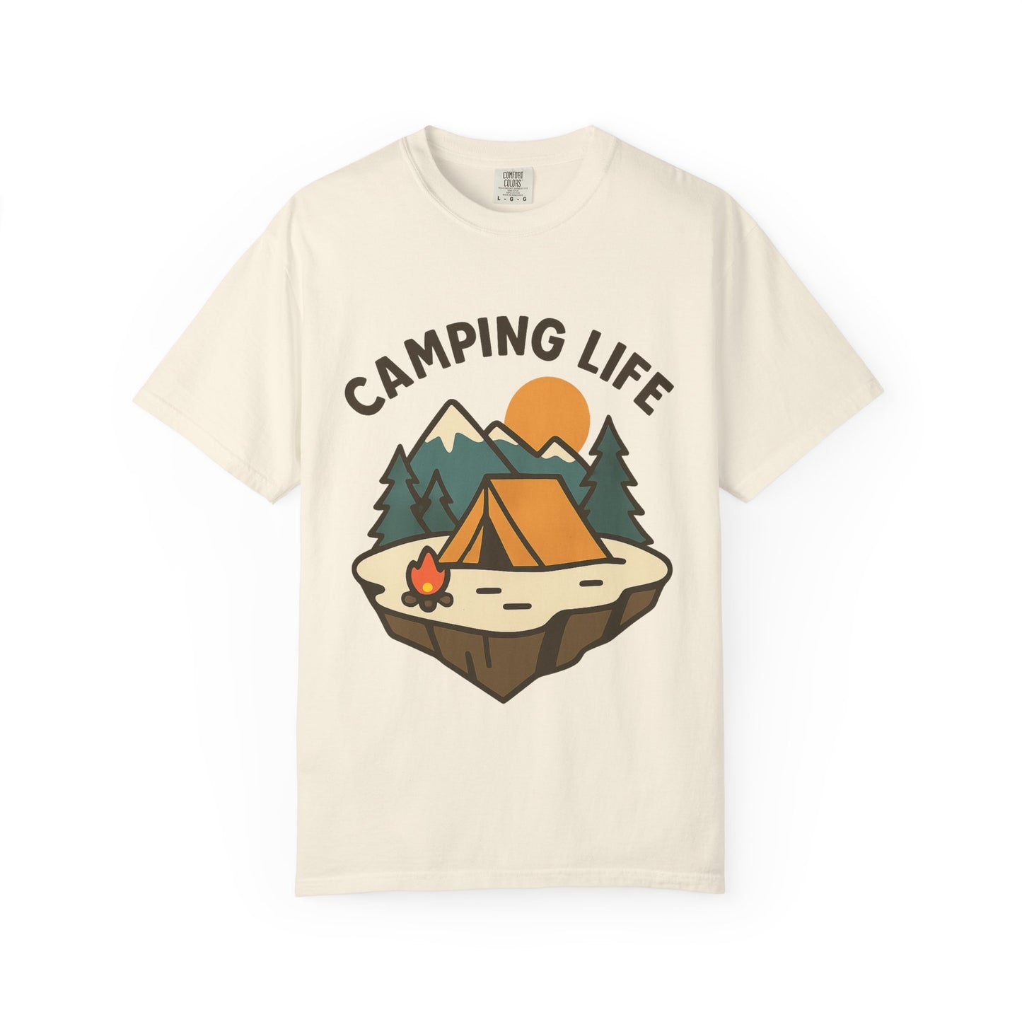 Camping Life Unisex Garment-Dyed T-shirt, Outdoor Tee, Nature Lovers Shirt, Adventure Apparel, Gift for Campers, Summer Fun Top