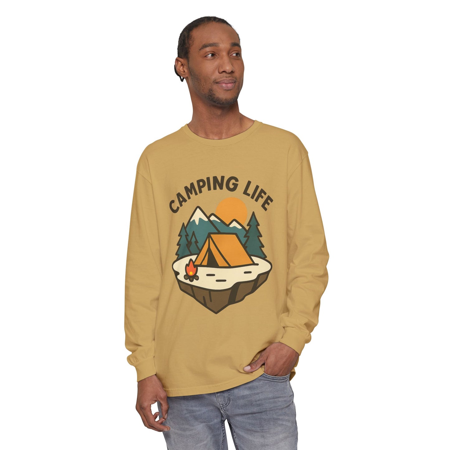 Camping Life Long Sleeve T-Shirt, Unisex Outdoor Tee, Adventure Apparel, Gift for Campers, Nature Lover Clothing