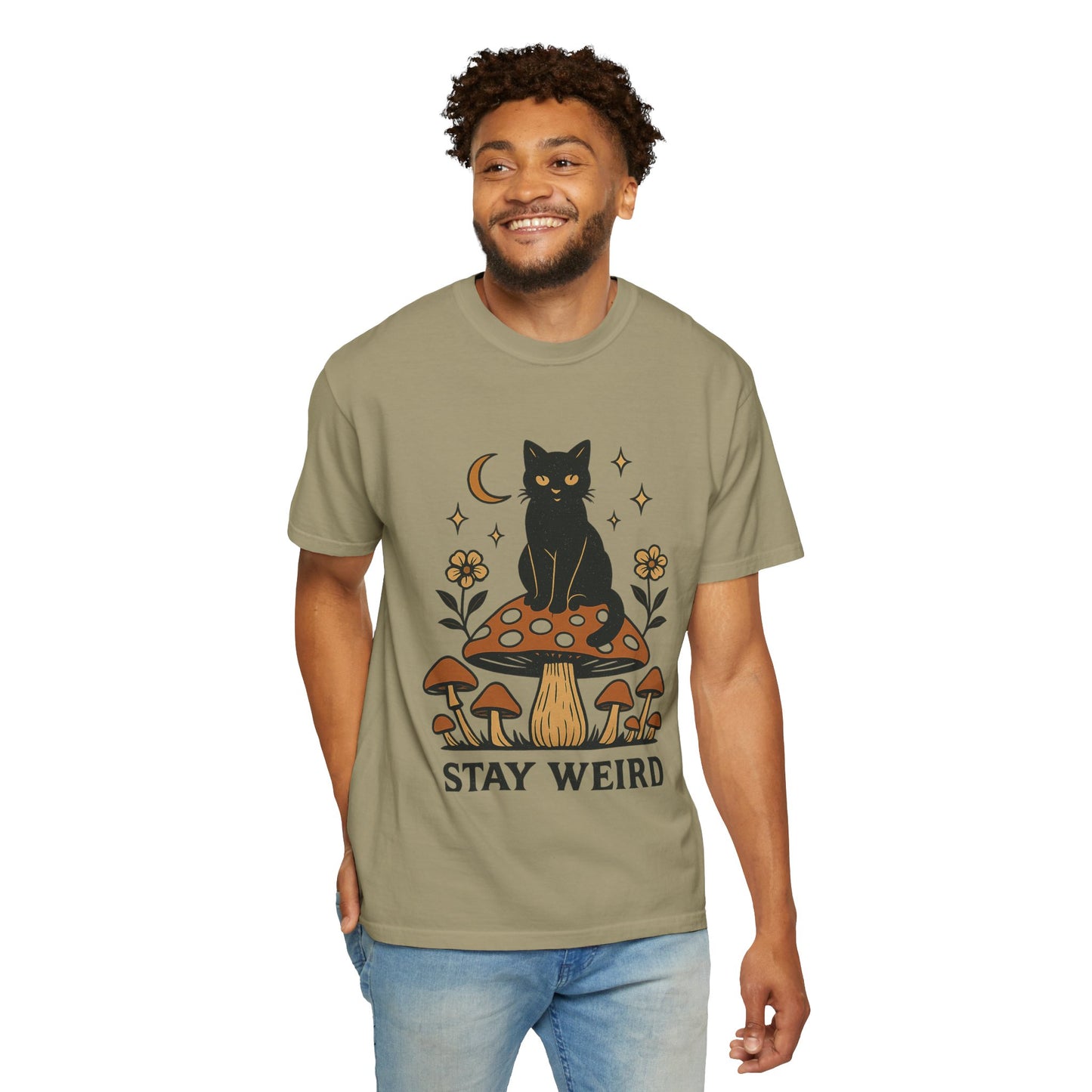 Stay Weird Cat T-Shirt | Unisex Vintage Graphic Tee | Boho Aesthetic Apparel | Unique Cat Lover Gift