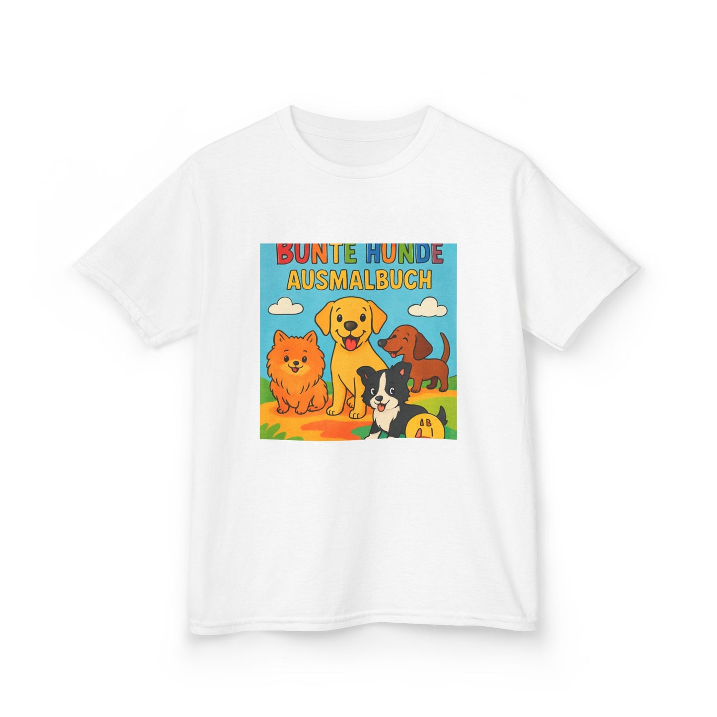 Colorful Dog Theme Kids Tee, Animal Lover T-Shirt, Gift for Dog Lovers, Birthday Gift for Kids, Fun Playtime Shirt