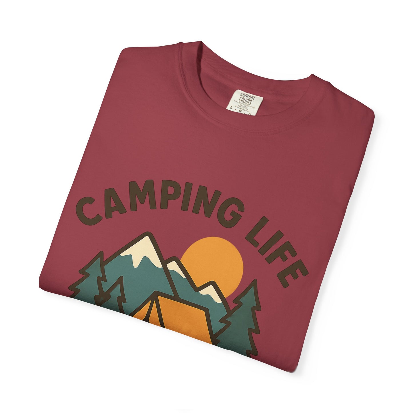 Camping Life Unisex Garment-Dyed T-shirt, Outdoor Tee, Nature Lovers Shirt, Adventure Apparel, Gift for Campers, Summer Fun Top