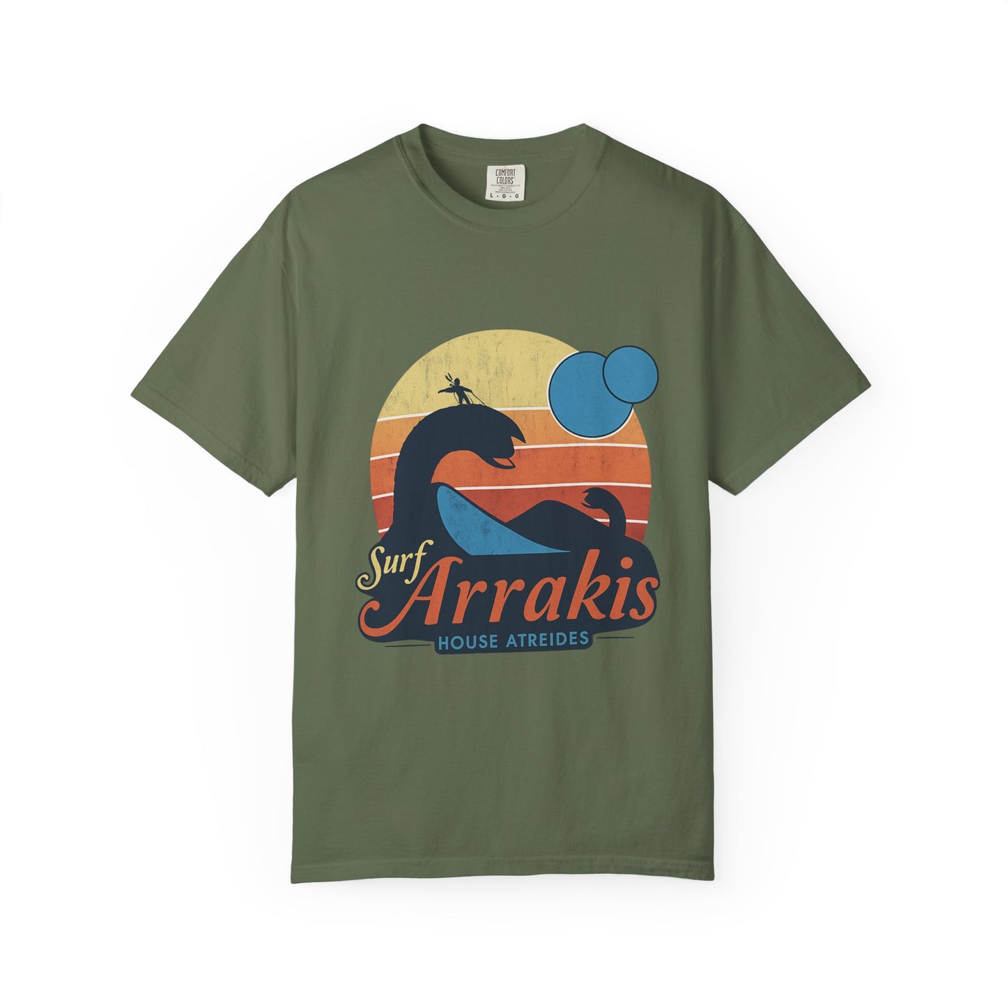 Surf Arrakis Unisex Garment-Dyed T-Shirt, Beach Tee, Summer Shirt, Gift for Surfers, Retro Style T-Shirt