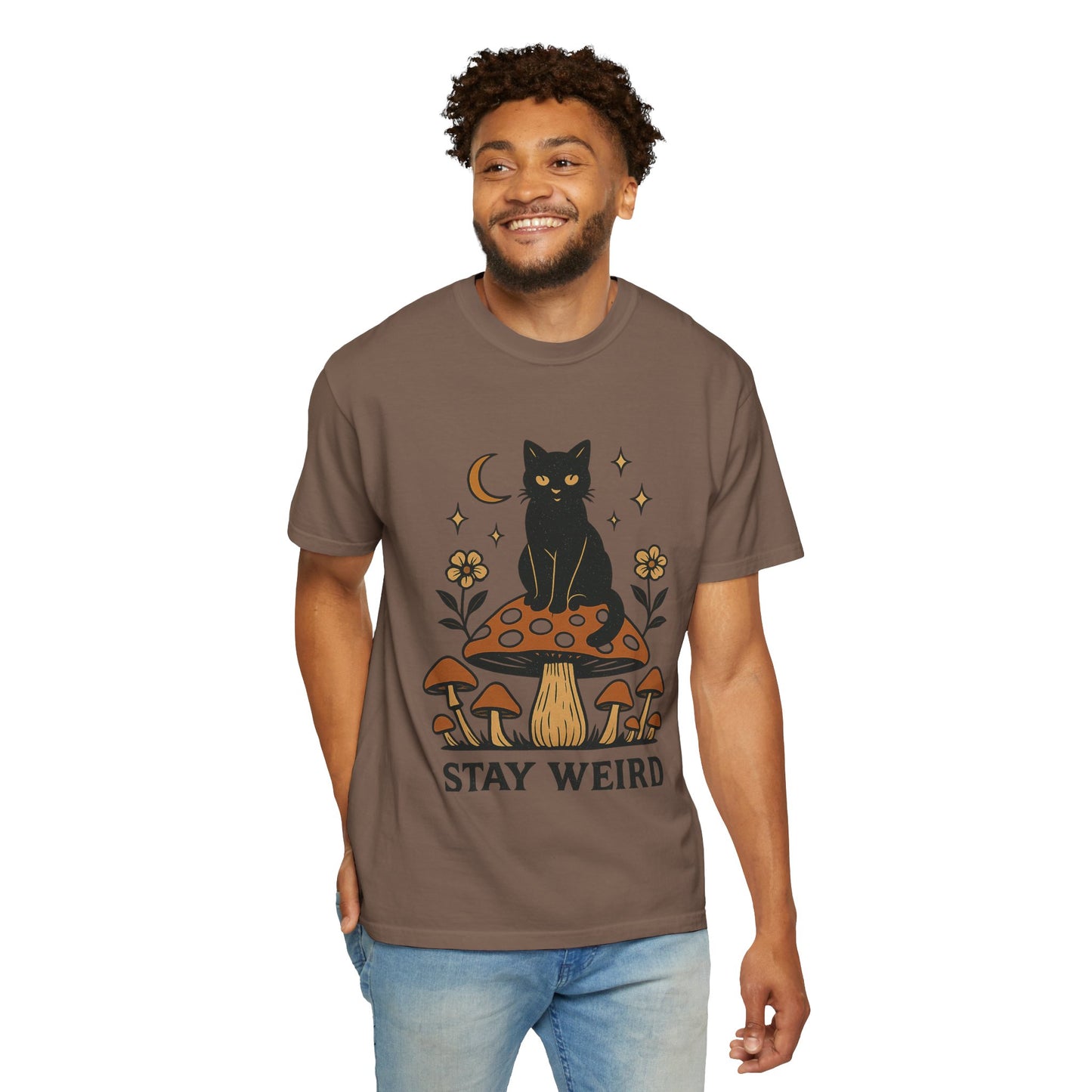 Stay Weird Cat T-Shirt | Unisex Vintage Graphic Tee | Boho Aesthetic Apparel | Unique Cat Lover Gift
