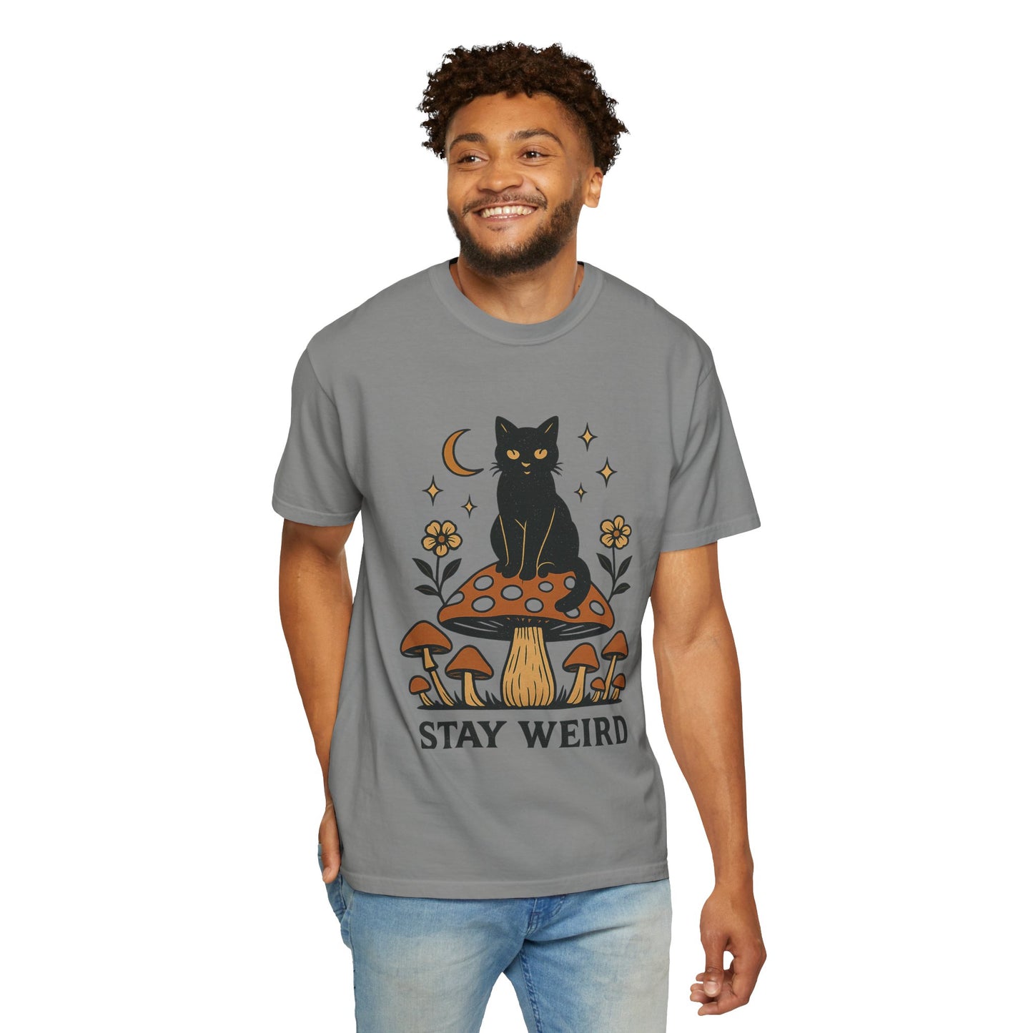 Stay Weird Cat T-Shirt | Unisex Vintage Graphic Tee | Boho Aesthetic Apparel | Unique Cat Lover Gift