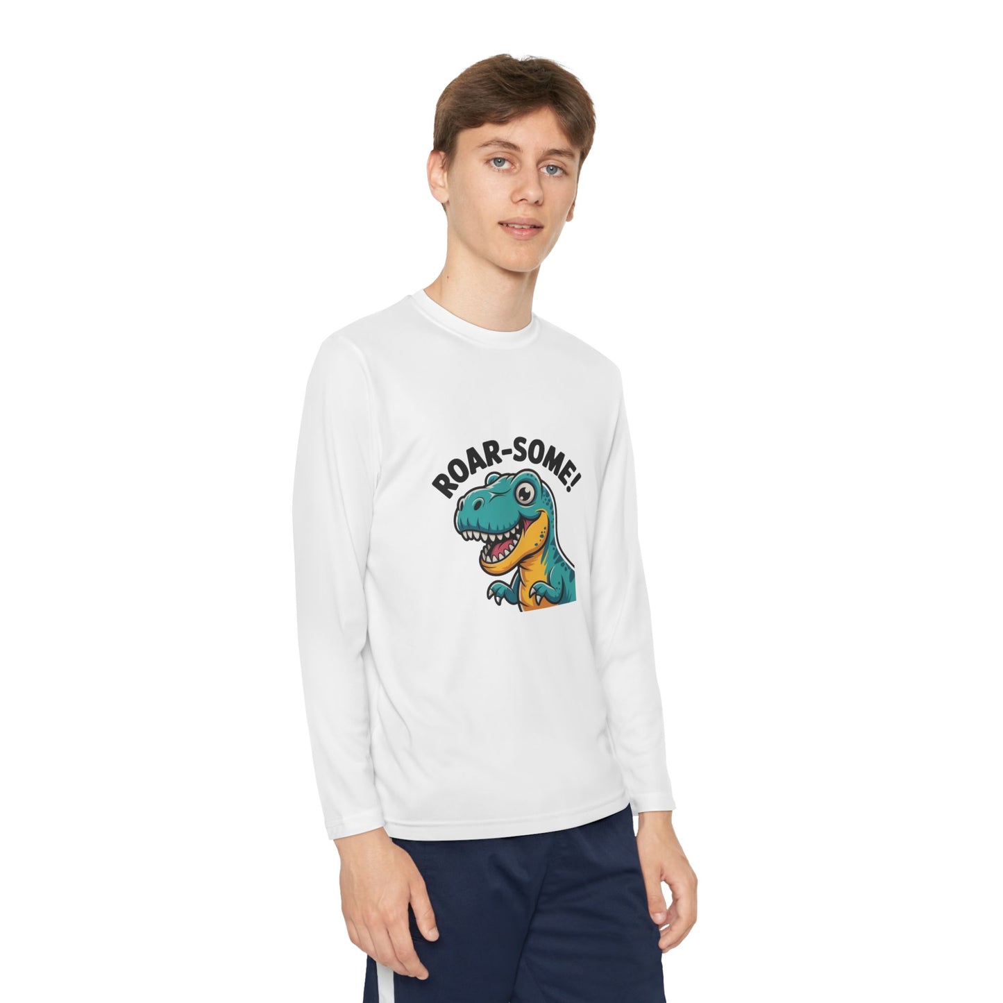 Youth Dinosaur Long Sleeve T-Shirt | Funny Kids Dino Tee | Playful Birthday & Holiday Gift Apparel