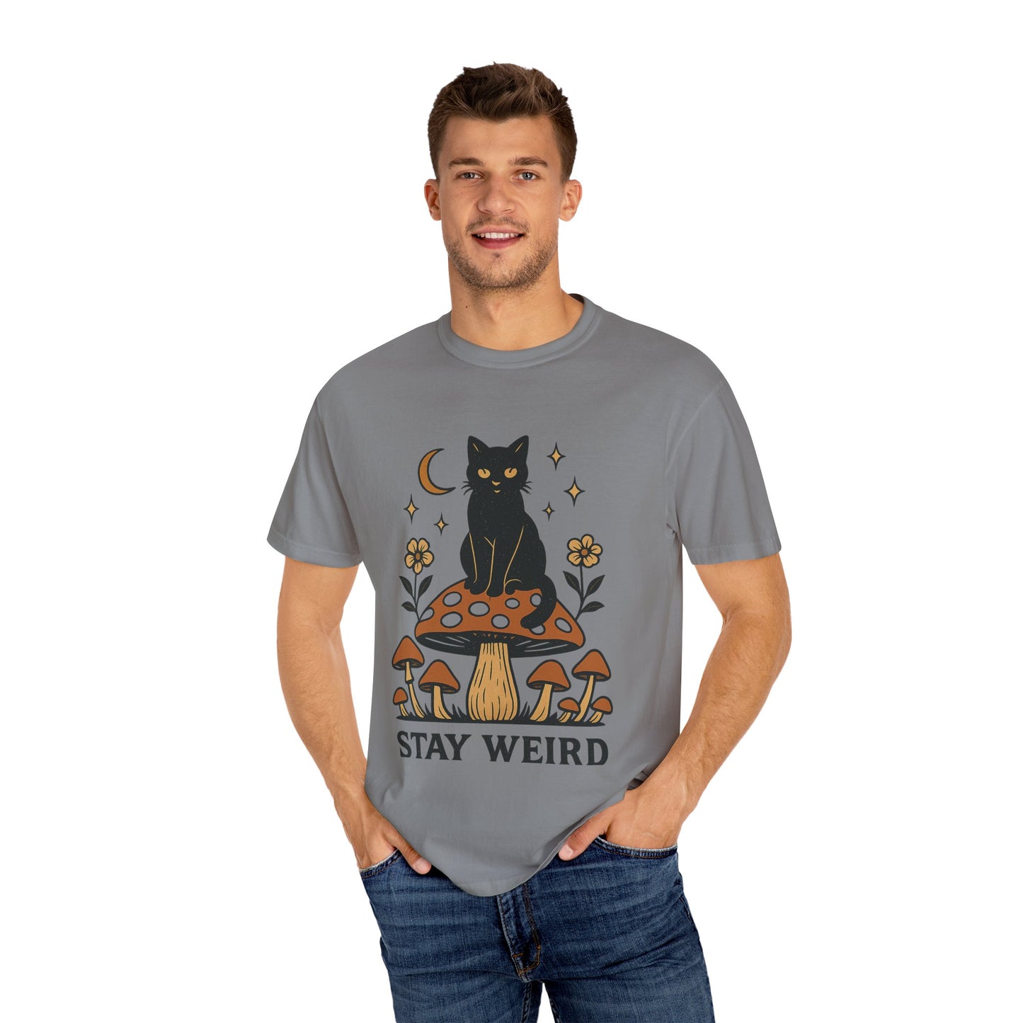 Stay Weird Cat T-Shirt | Unisex Vintage Graphic Tee | Boho Aesthetic Apparel | Unique Cat Lover Gift