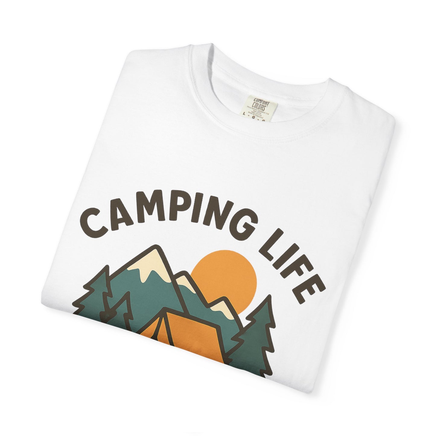 Camping Life Unisex Garment-Dyed T-shirt, Outdoor Tee, Nature Lovers Shirt, Adventure Apparel, Gift for Campers, Summer Fun Top