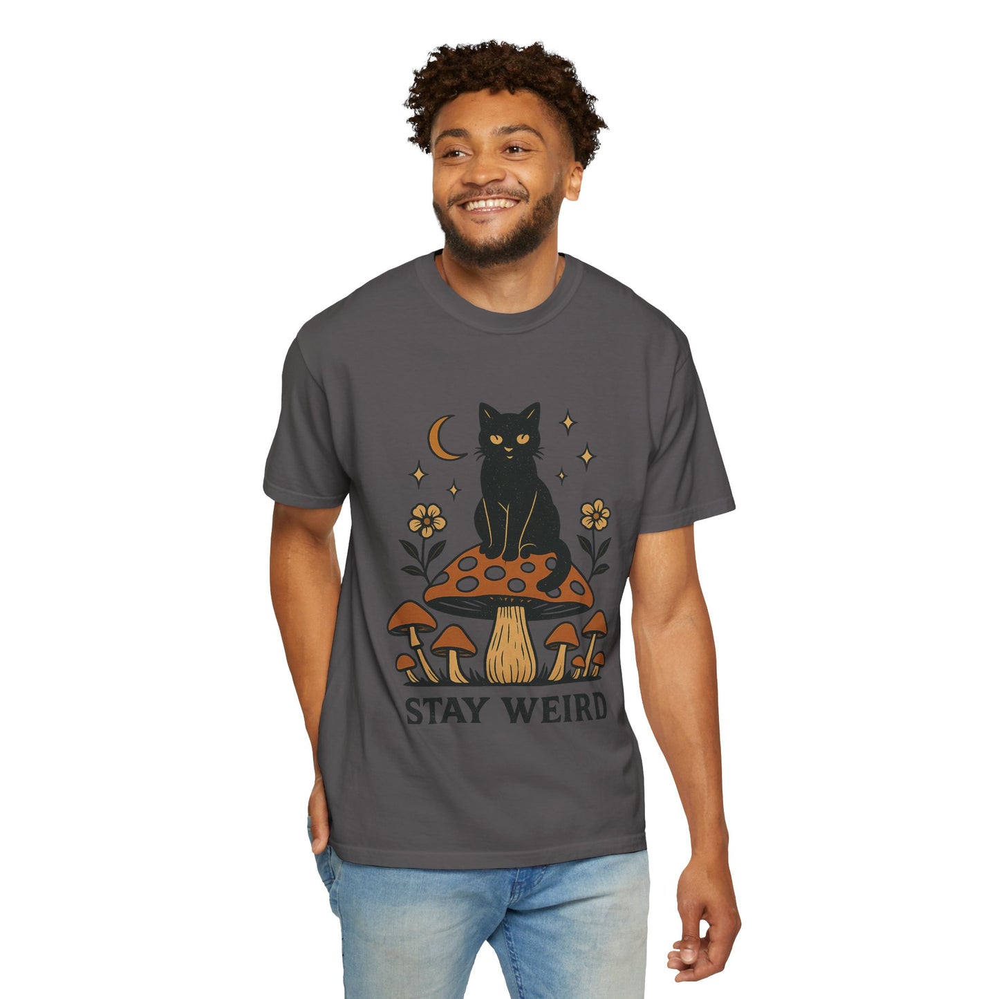 Stay Weird Cat T-Shirt | Unisex Vintage Graphic Tee | Boho Aesthetic Apparel | Unique Cat Lover Gift