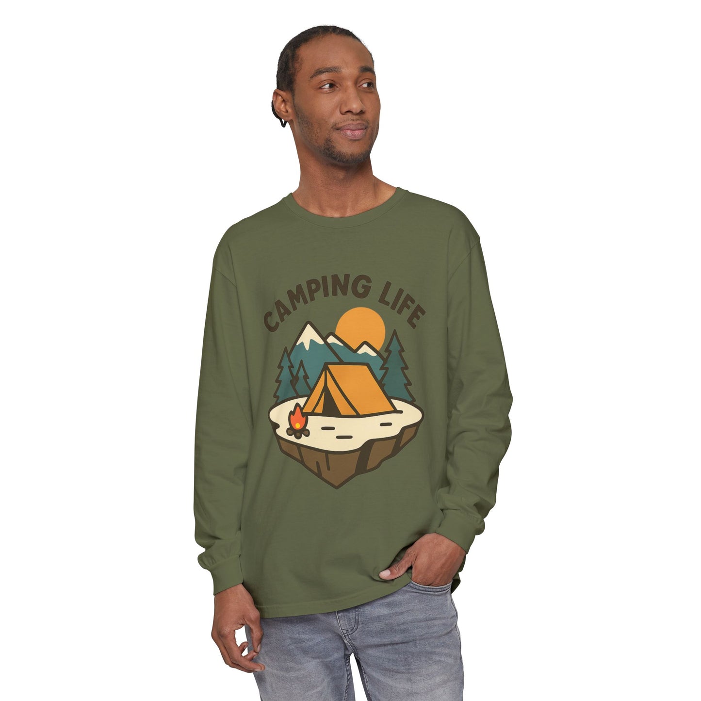 Camping Life Long Sleeve T-Shirt, Unisex Outdoor Tee, Adventure Apparel, Gift for Campers, Nature Lover Clothing