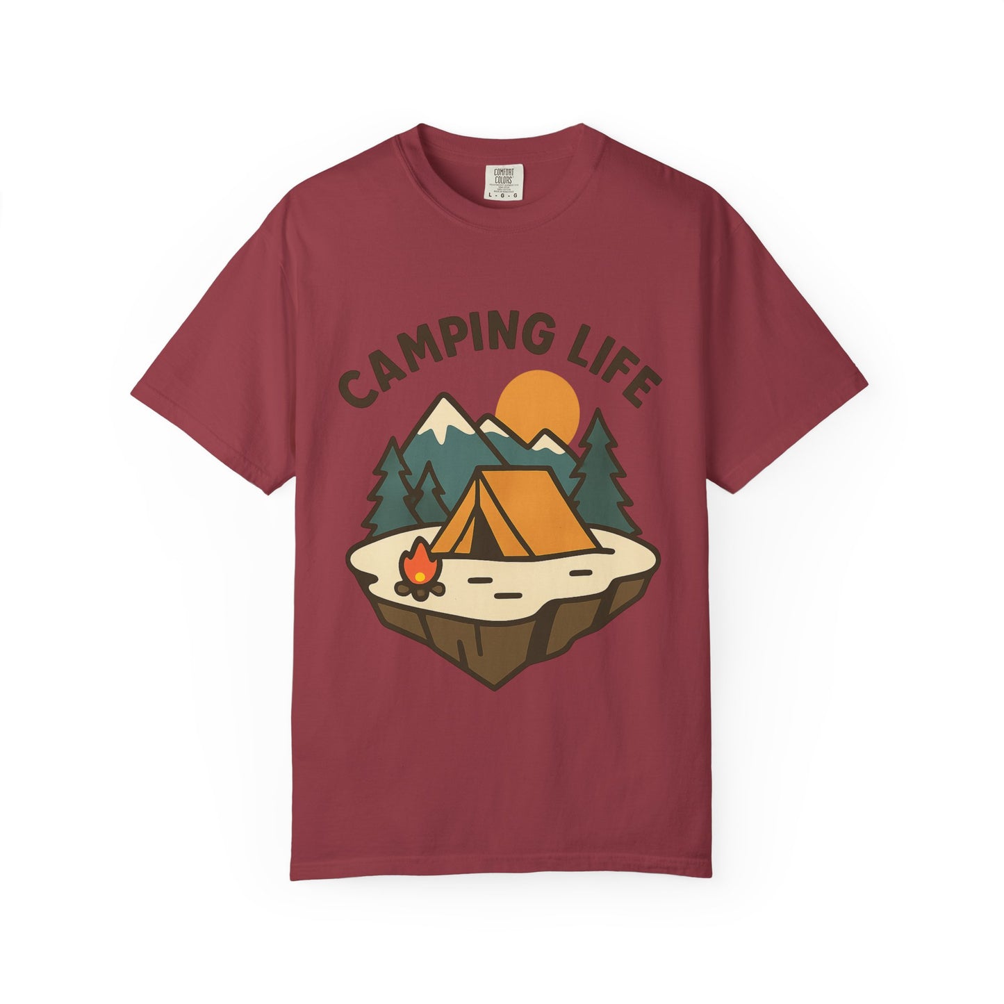Camping Life Unisex Garment-Dyed T-shirt, Outdoor Tee, Nature Lovers Shirt, Adventure Apparel, Gift for Campers, Summer Fun Top