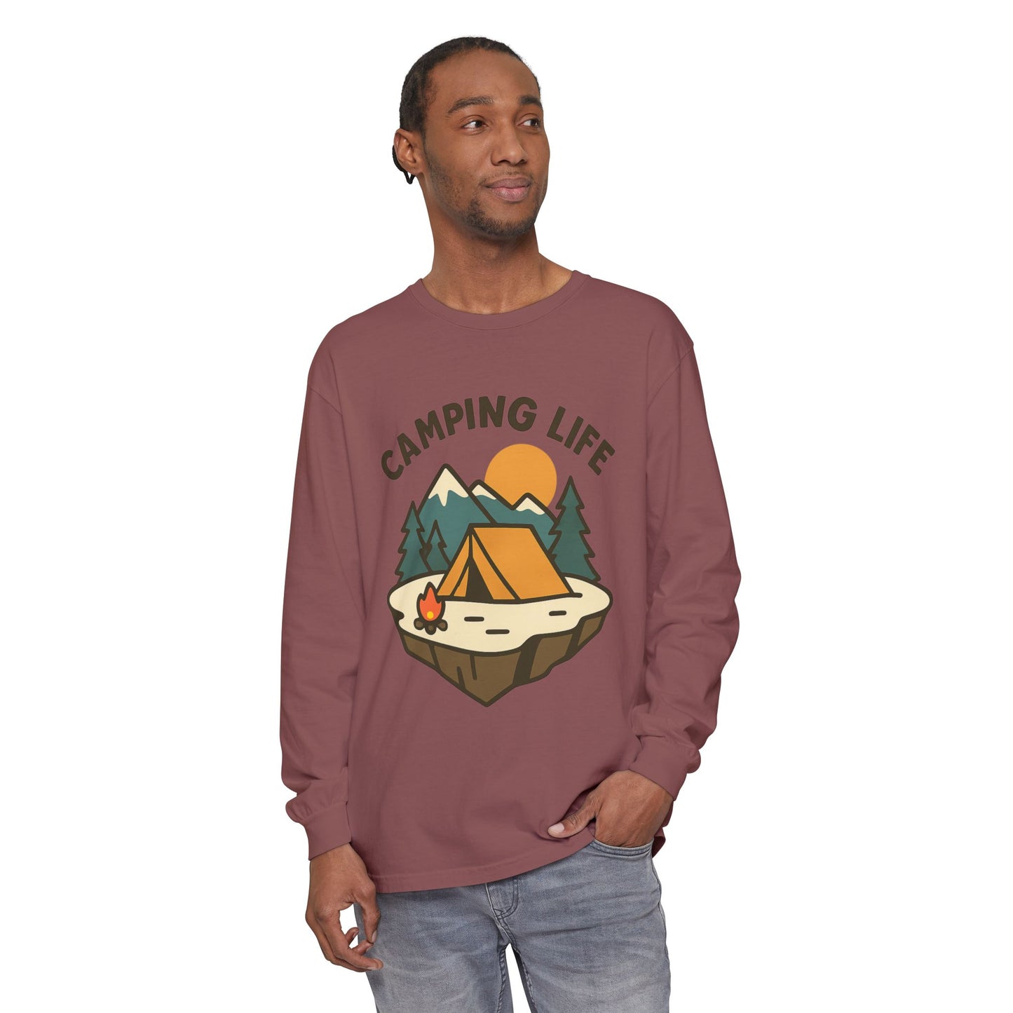 Camping Life Long Sleeve T-Shirt, Unisex Outdoor Tee, Adventure Apparel, Gift for Campers, Nature Lover Clothing