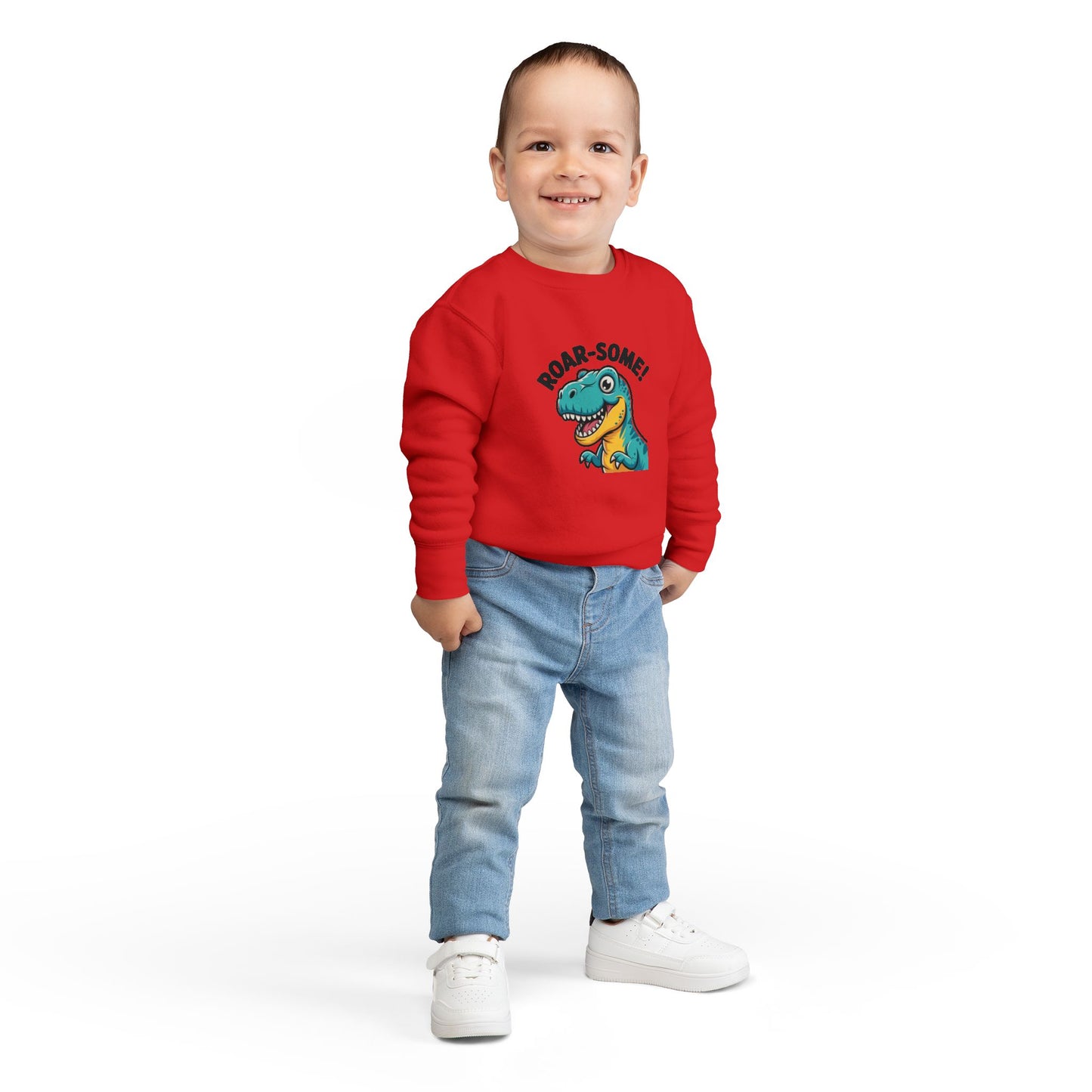 Roar-Some Toddler Dinosaur Sweatshirt | Cute Kids Dino Pullover | Fun Birthday, Playtime & Holiday Gift Apparel