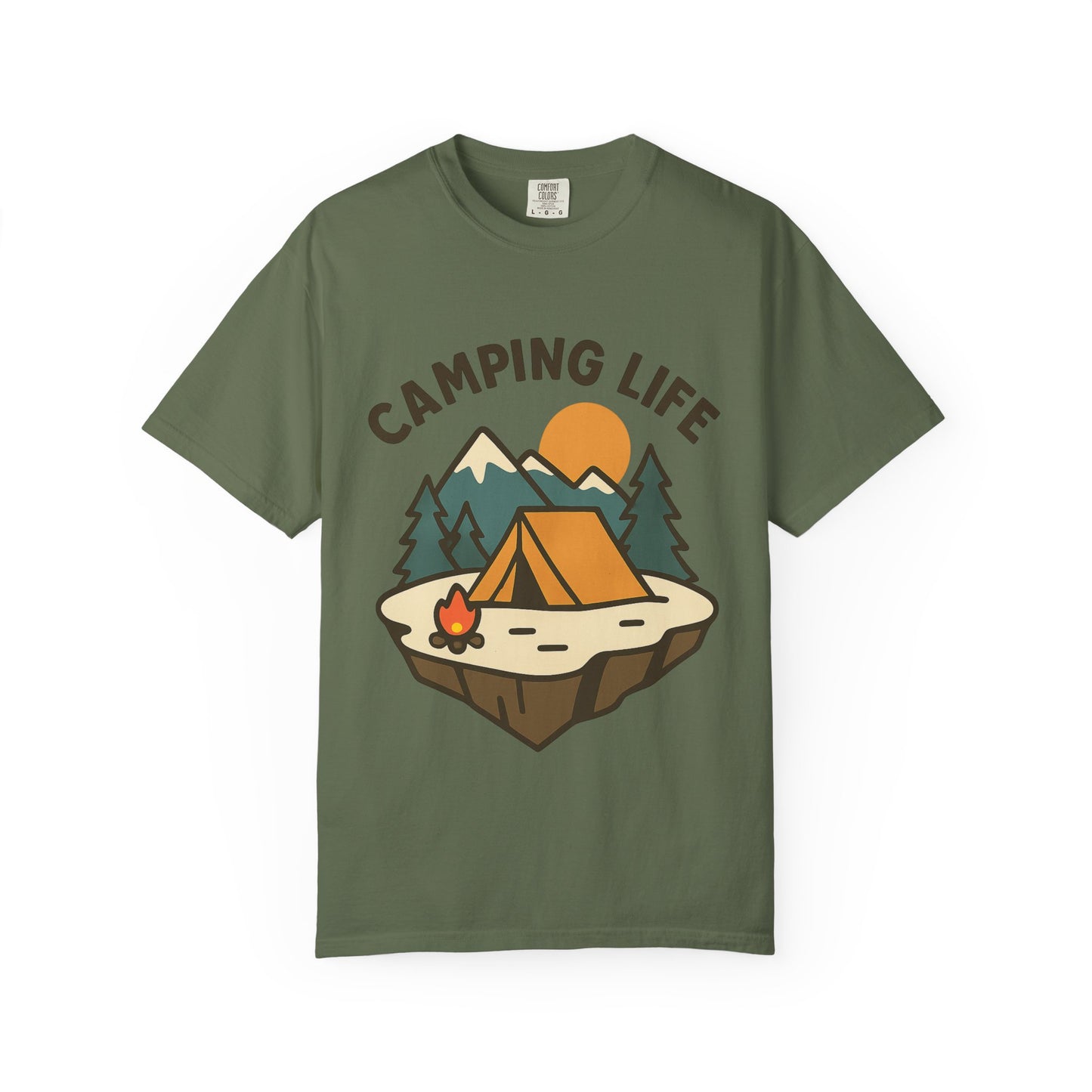 Camping Life Unisex Garment-Dyed T-shirt, Outdoor Tee, Nature Lovers Shirt, Adventure Apparel, Gift for Campers, Summer Fun Top