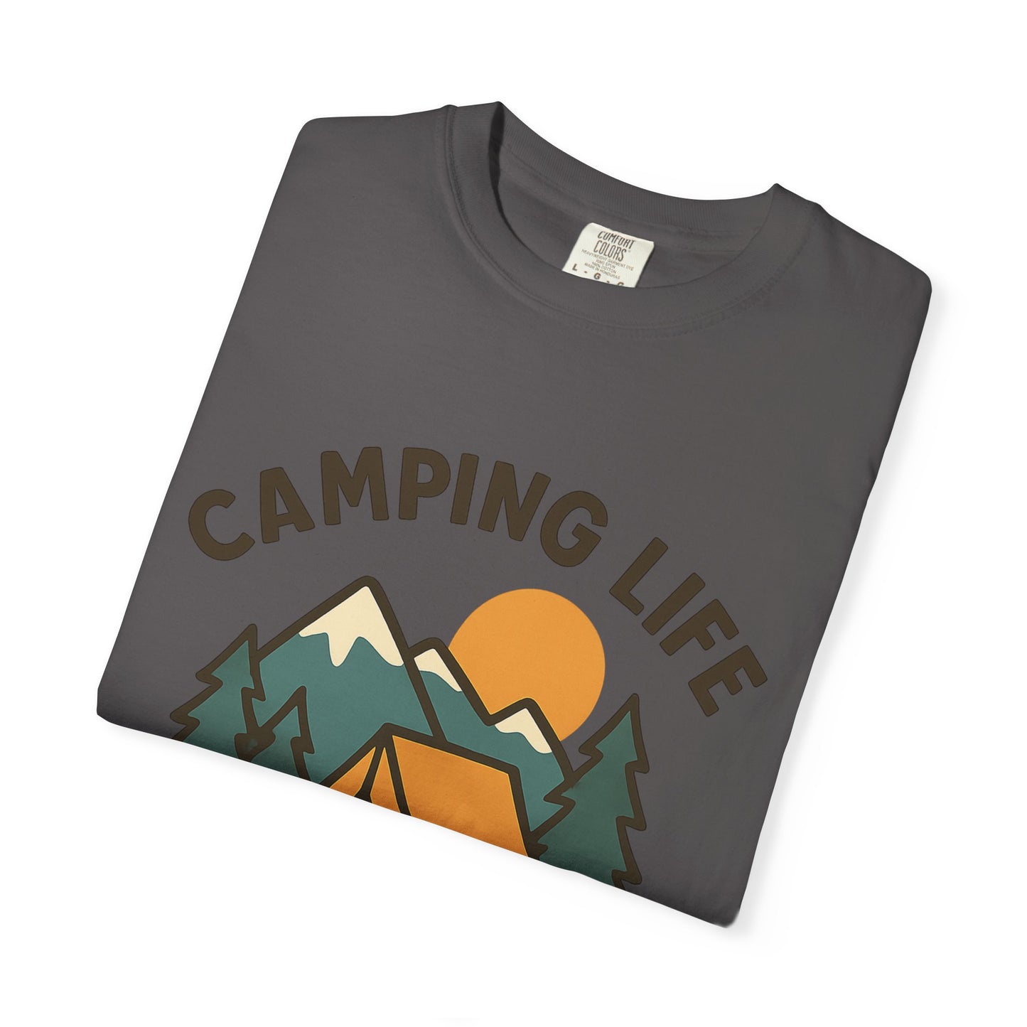 Camping Life Unisex Garment-Dyed T-shirt, Outdoor Tee, Nature Lovers Shirt, Adventure Apparel, Gift for Campers, Summer Fun Top