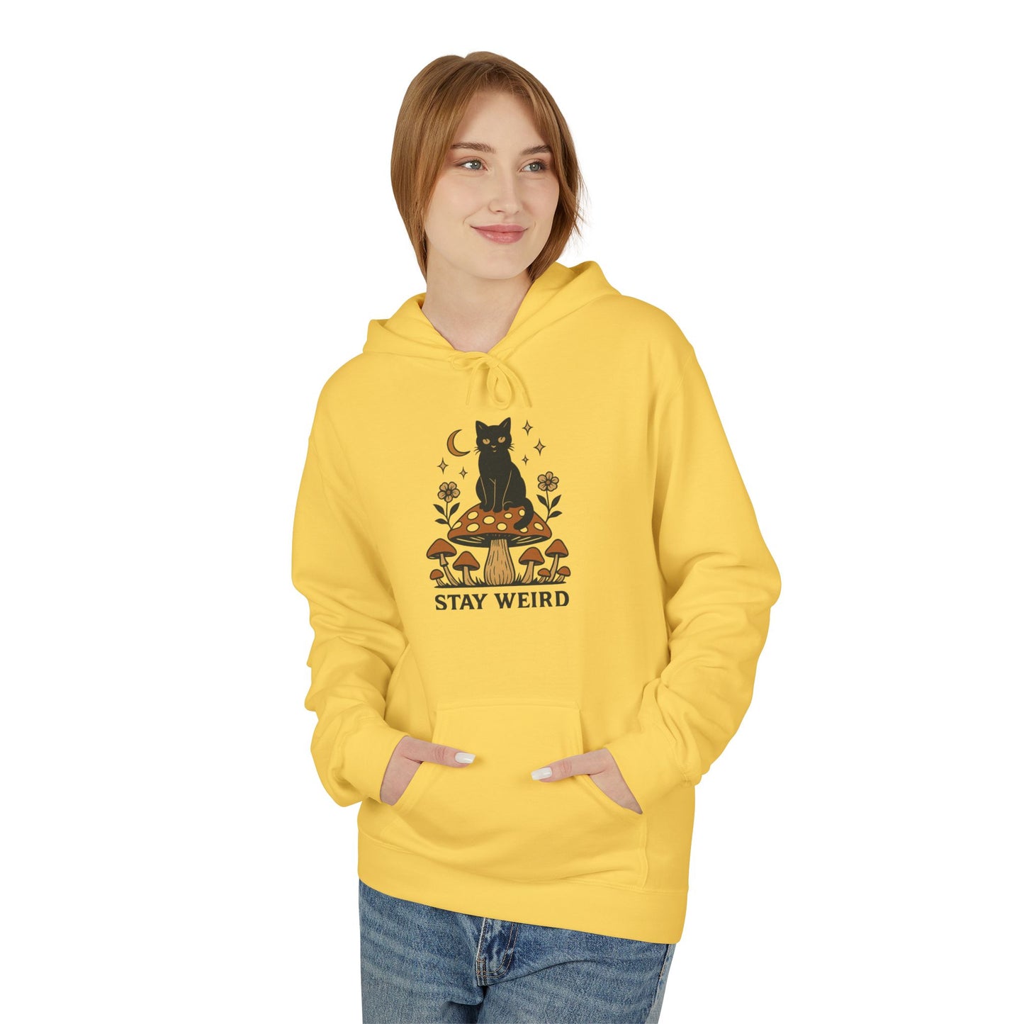 Stay Weird Fleece Hoodie | Unisex Midweight Pullover | Cozy Casual Sweatshirt & Fun Gift for Friends