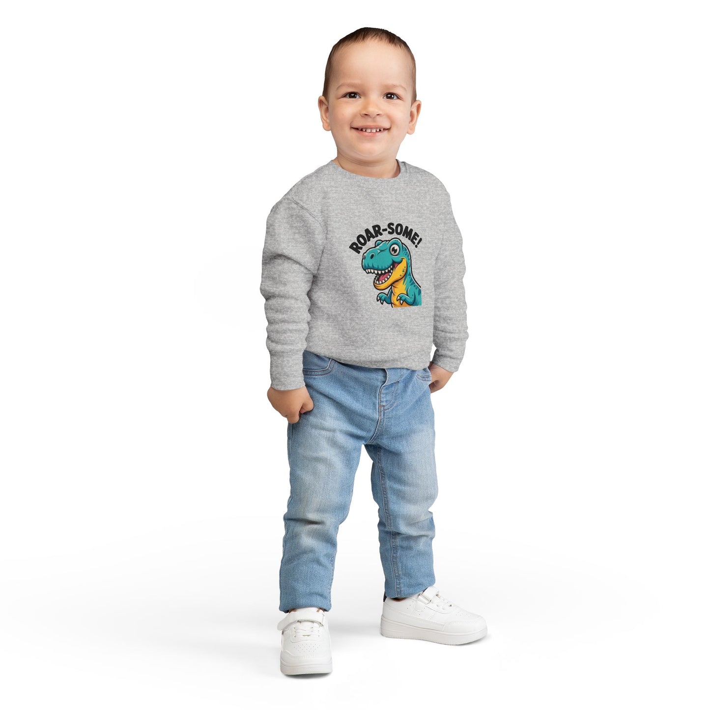 Roar-Some Toddler Dinosaur Sweatshirt | Cute Kids Dino Pullover | Fun Birthday, Playtime & Holiday Gift Apparel