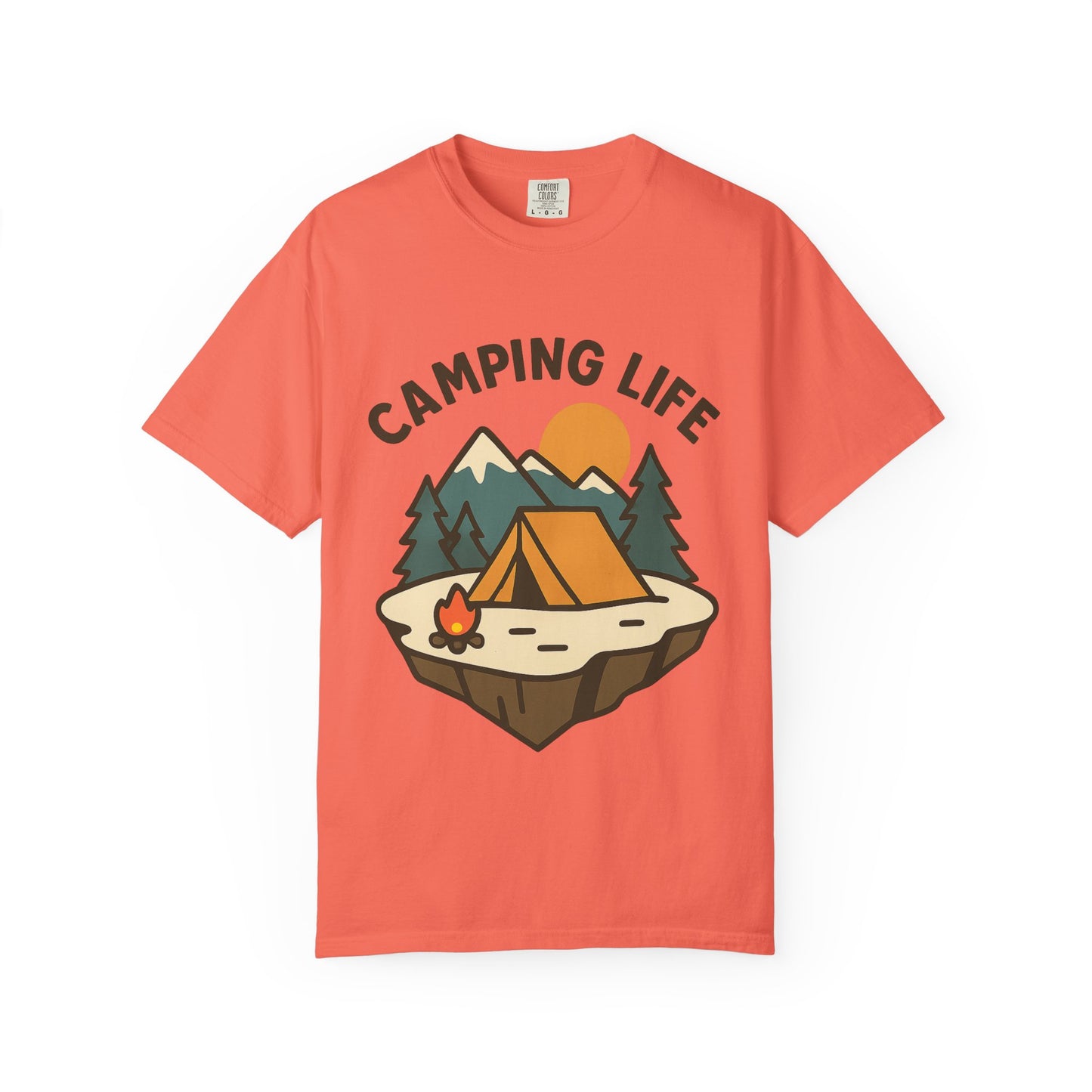 Camping Life Unisex Garment-Dyed T-shirt, Outdoor Tee, Nature Lovers Shirt, Adventure Apparel, Gift for Campers, Summer Fun Top