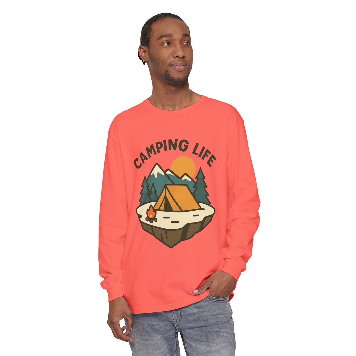 Camping Life Long Sleeve T-Shirt, Unisex Outdoor Tee, Adventure Apparel, Gift for Campers, Nature Lover Clothing