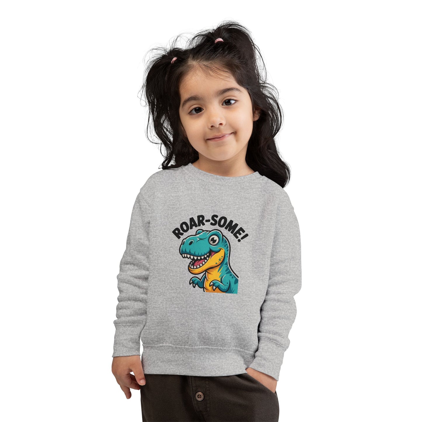 Roar-Some Toddler Dinosaur Sweatshirt | Cute Kids Dino Pullover | Fun Birthday, Playtime & Holiday Gift Apparel