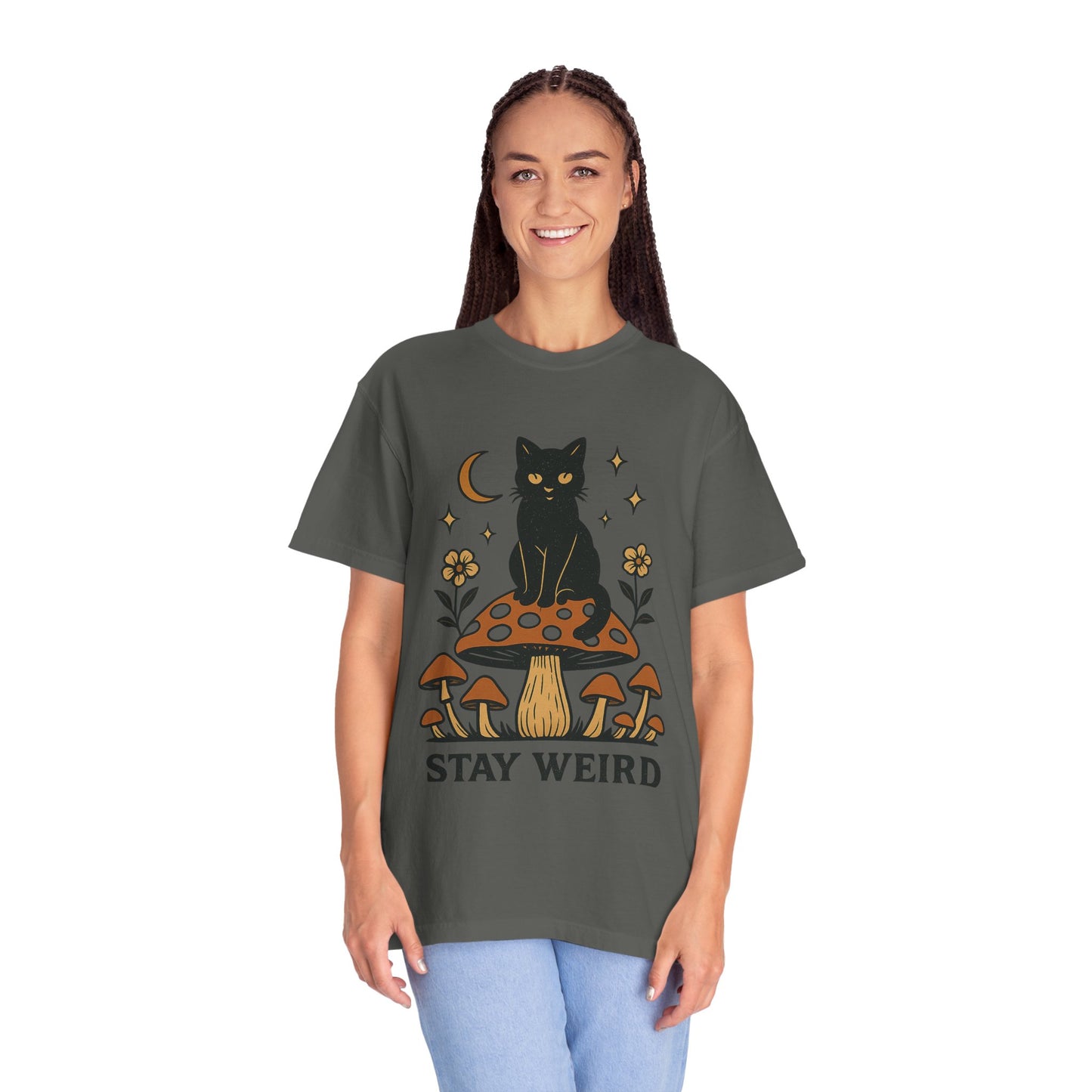 Stay Weird Cat T-Shirt | Unisex Vintage Graphic Tee | Boho Aesthetic Apparel | Unique Cat Lover Gift