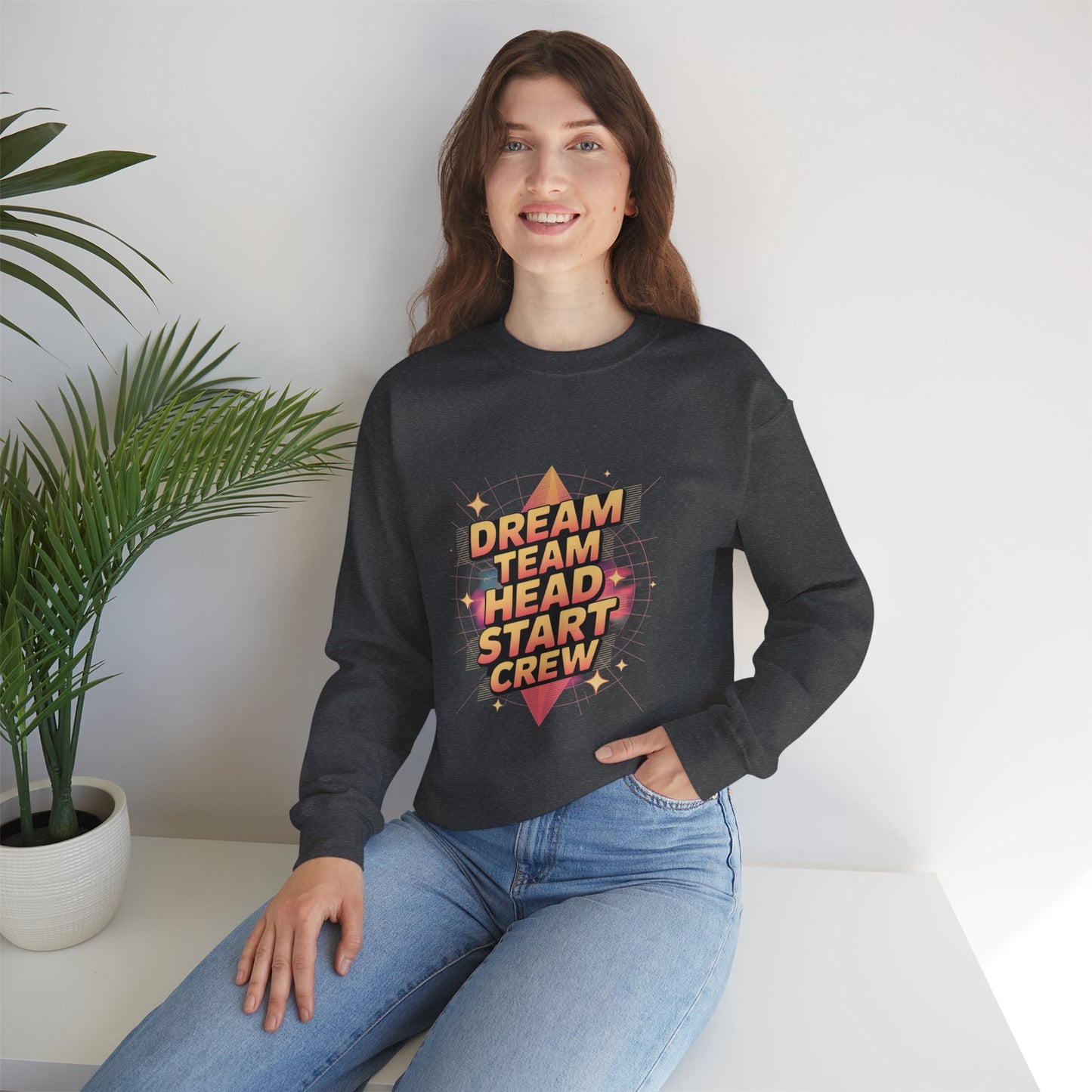 Dream Team Crew Sweatshirt for Motivational Vibes, Cozy Casual Wear, Gifts for Friends, Team Spirit Apparel, Unisex Fashion