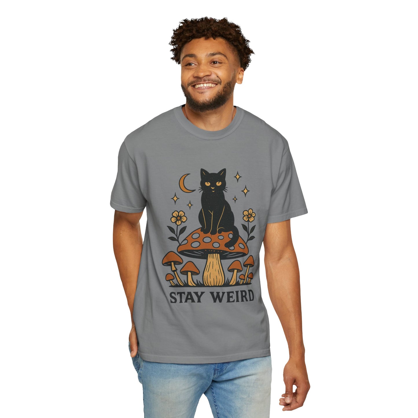 Stay Weird Cat T-Shirt | Unisex Vintage Graphic Tee | Boho Aesthetic Apparel | Unique Cat Lover Gift