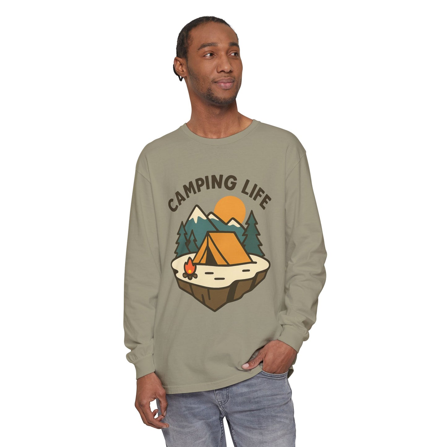 Camping Life Long Sleeve T-Shirt, Unisex Outdoor Tee, Adventure Apparel, Gift for Campers, Nature Lover Clothing