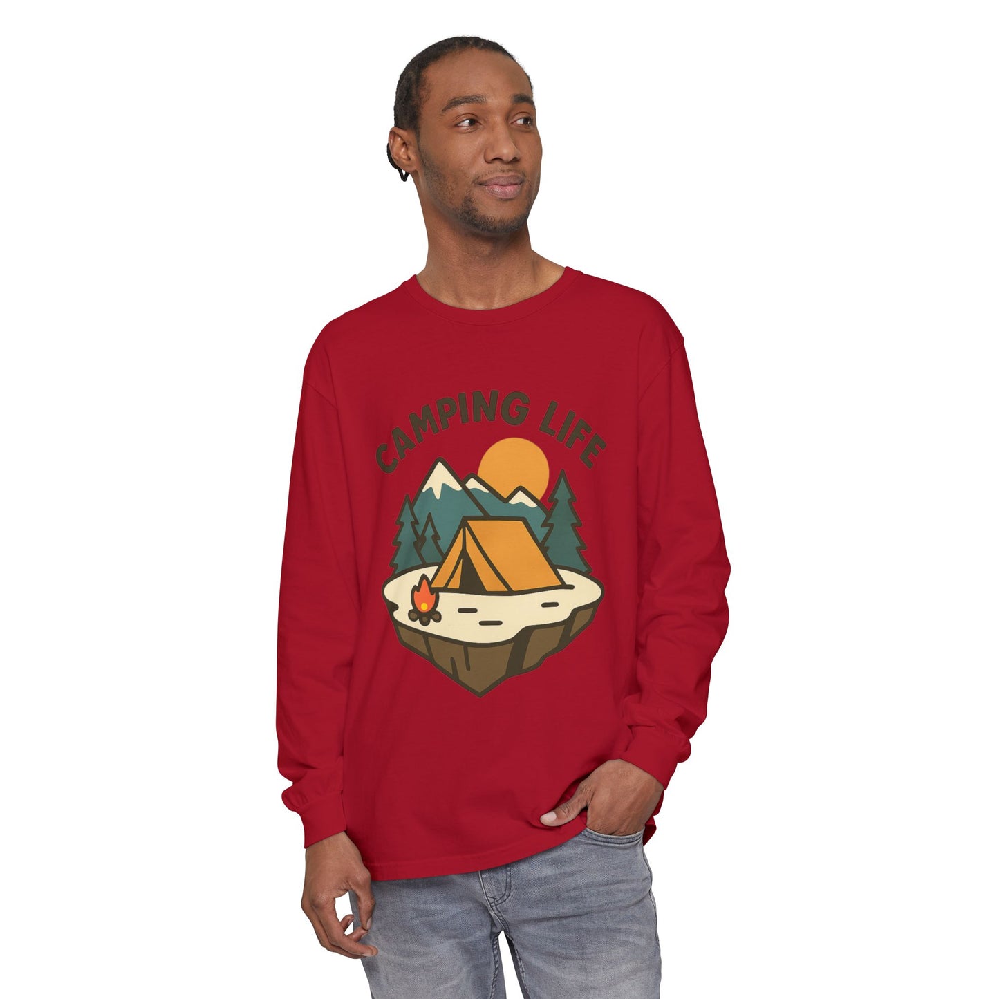 Camping Life Long Sleeve T-Shirt, Unisex Outdoor Tee, Adventure Apparel, Gift for Campers, Nature Lover Clothing