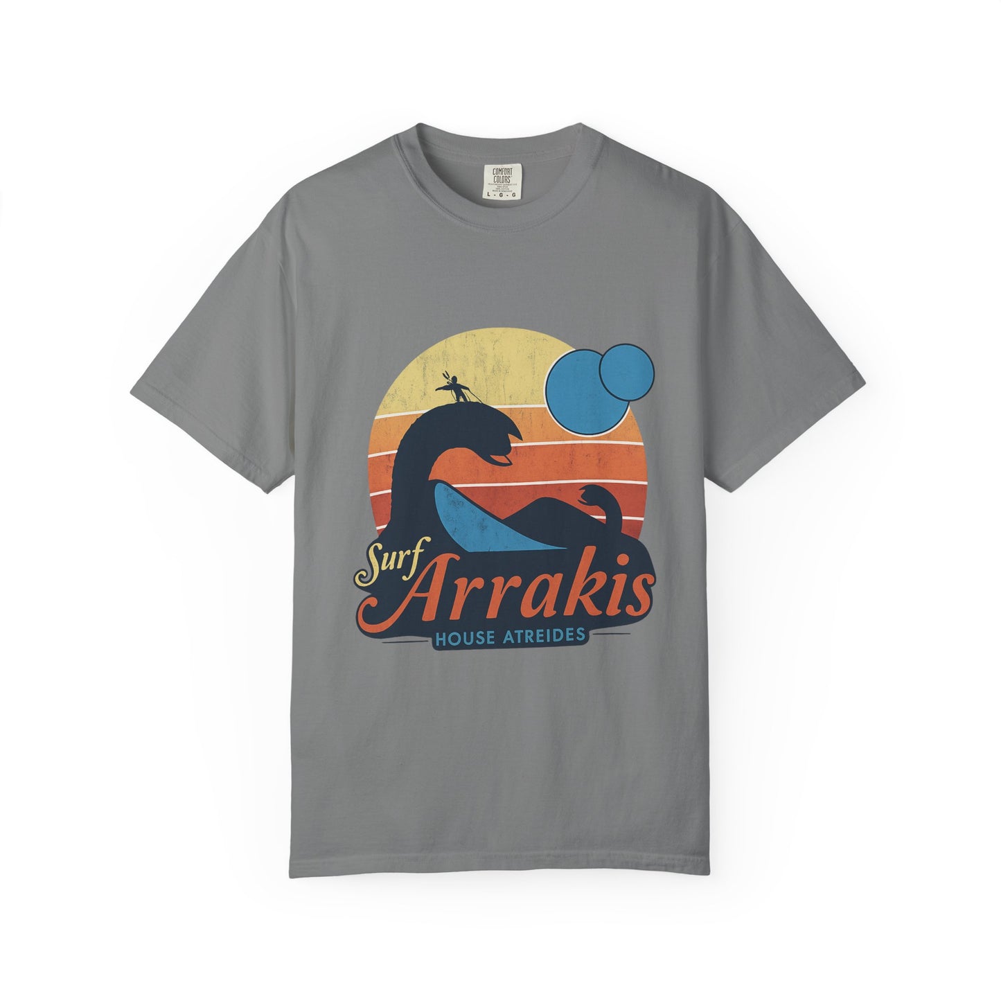Surf Arrakis Unisex Garment-Dyed T-Shirt, Beach Tee, Summer Shirt, Gift for Surfers, Retro Style T-Shirt