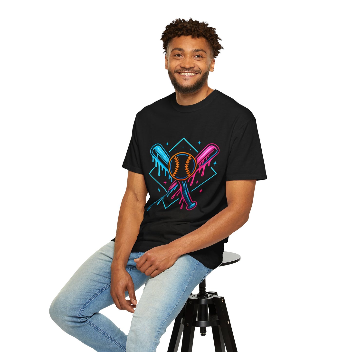 Vintage Baseball Drip T-Shirt – Soft Cotton Unisex Tee for Sports Fans, Retro Casual Wear & Gift Idea