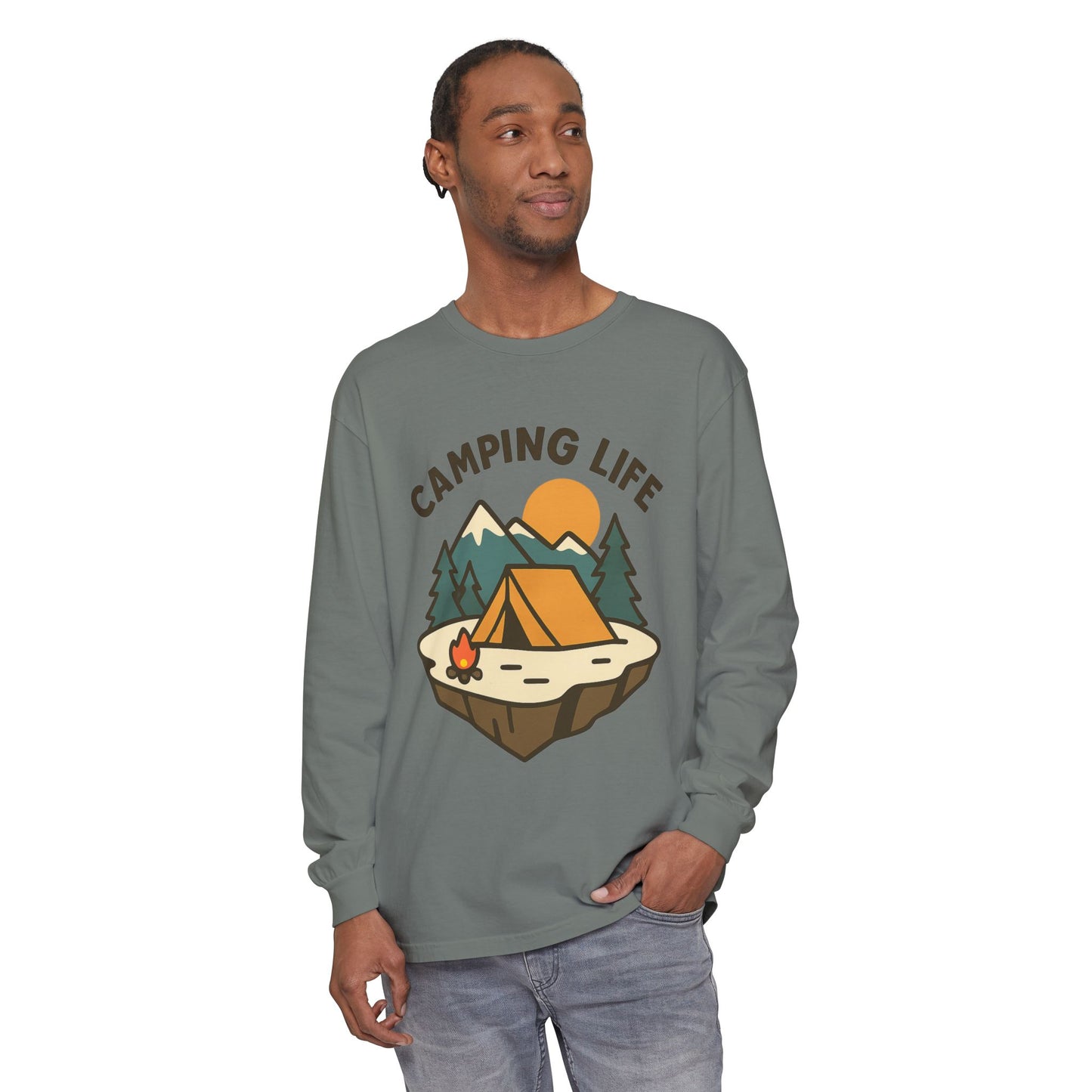 Camping Life Long Sleeve T-Shirt, Unisex Outdoor Tee, Adventure Apparel, Gift for Campers, Nature Lover Clothing
