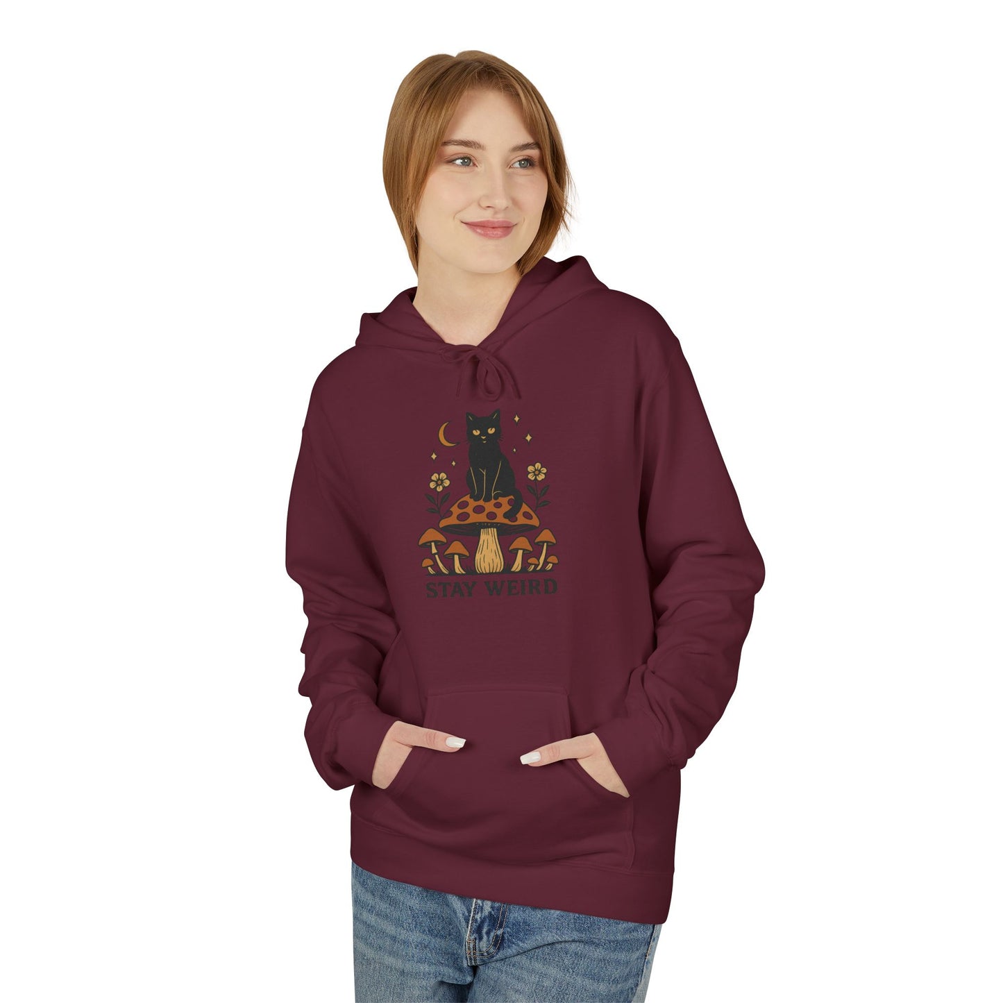 Stay Weird Fleece Hoodie | Unisex Midweight Pullover | Cozy Casual Sweatshirt & Fun Gift for Friends