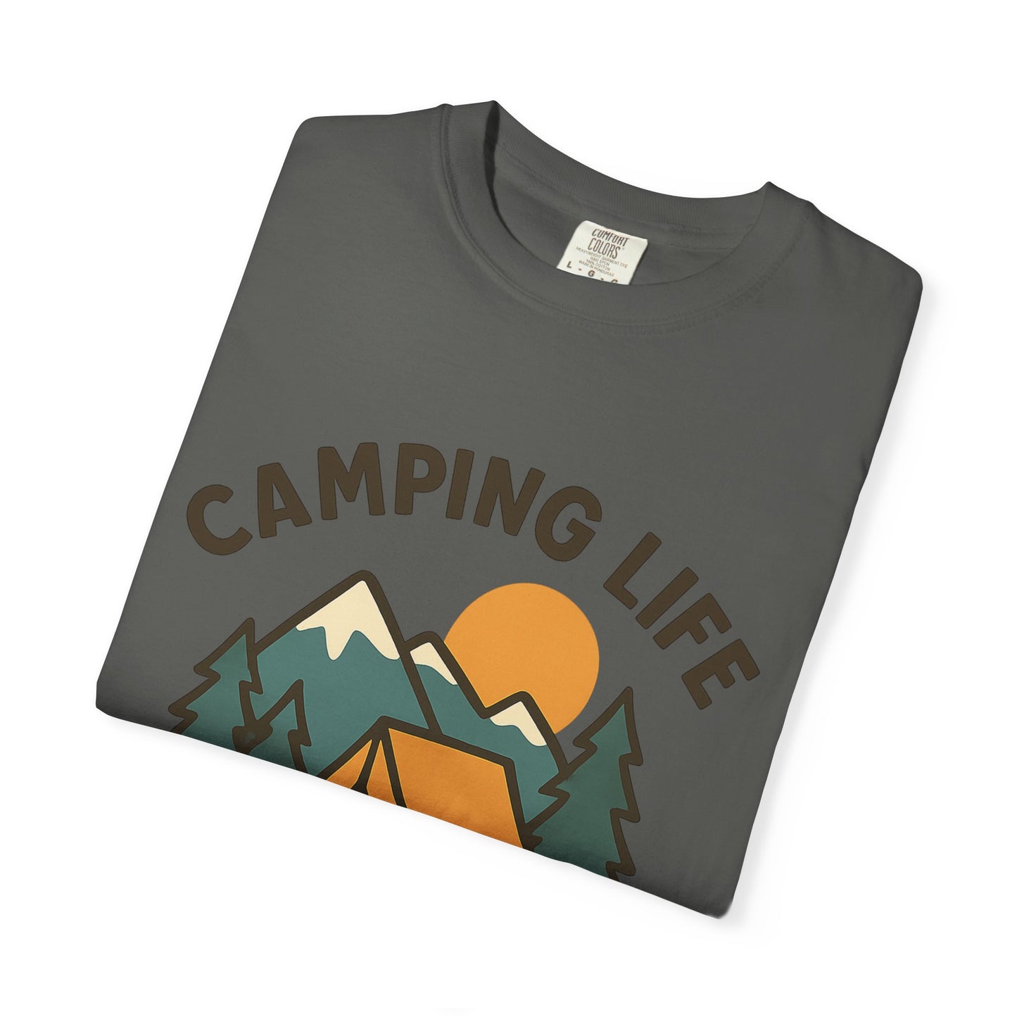 Camping Life Unisex Garment-Dyed T-shirt, Outdoor Tee, Nature Lovers Shirt, Adventure Apparel, Gift for Campers, Summer Fun Top