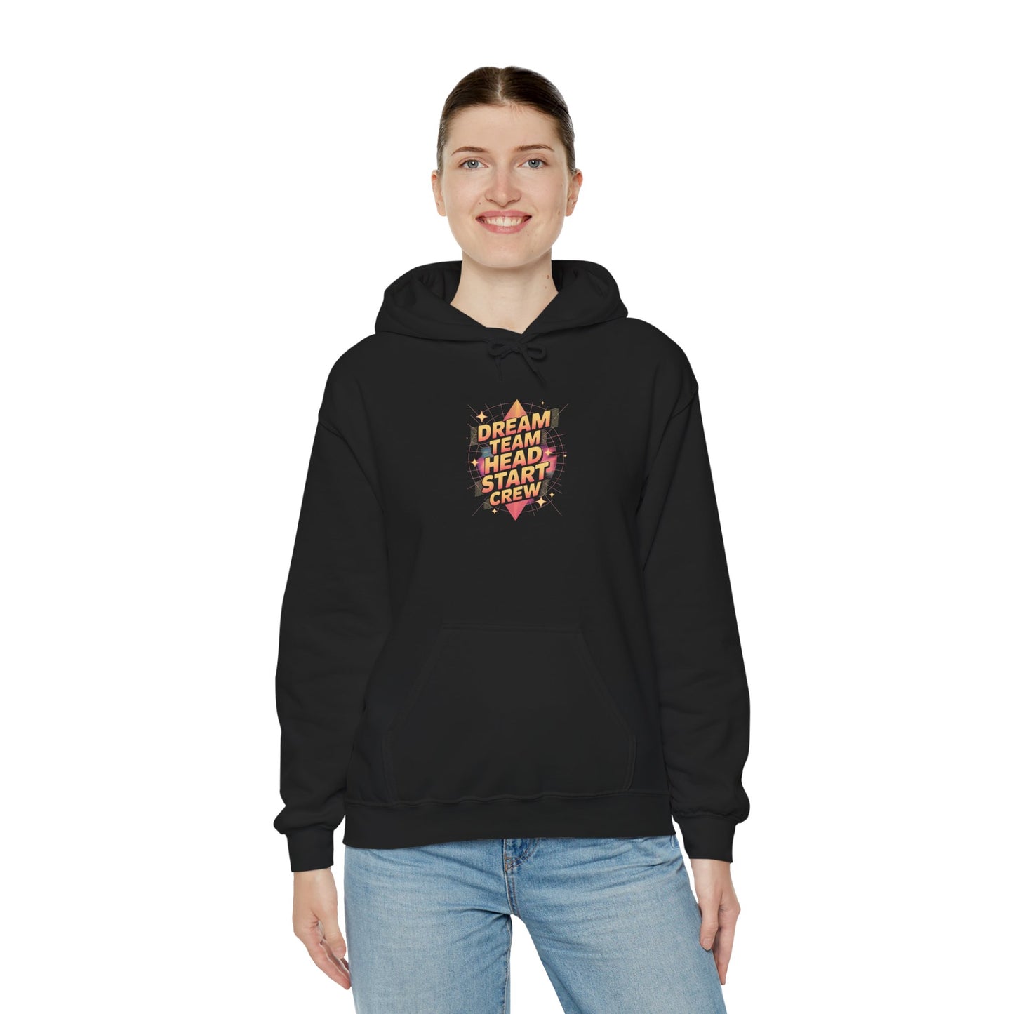 Dream Team Head Start Crew Hoodie - Cozy Unisex Sweatshirt for Motivation, Casual Wear, Gift Ideas, Team Spirit, Everyday Comfort