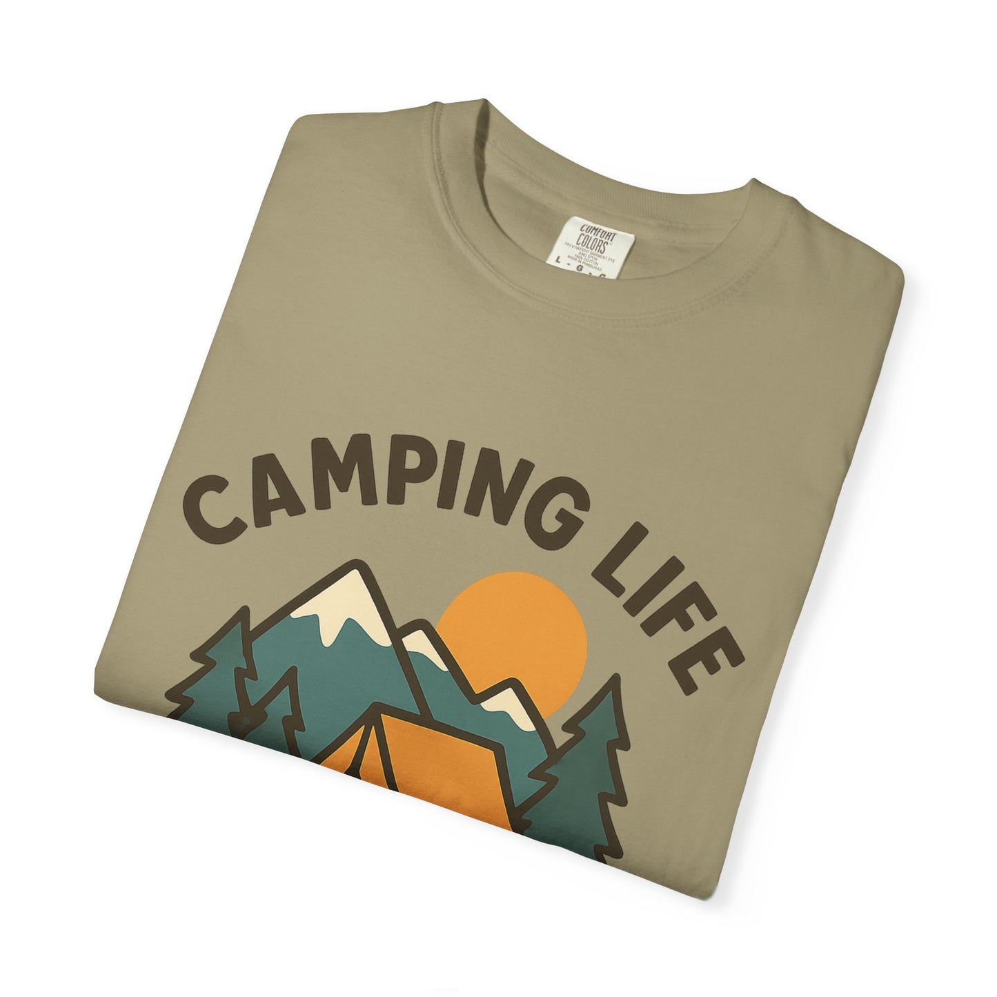 Camping Life Unisex Garment-Dyed T-shirt, Outdoor Tee, Nature Lovers Shirt, Adventure Apparel, Gift for Campers, Summer Fun Top