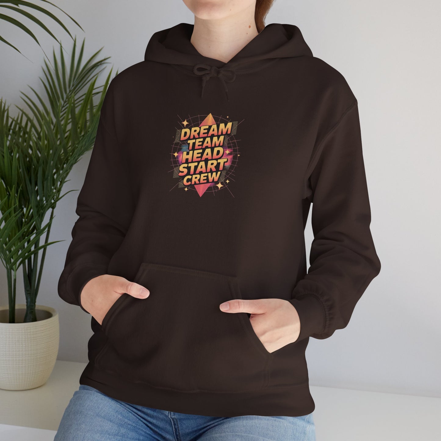Dream Team Head Start Crew Hoodie - Cozy Unisex Sweatshirt for Motivation, Casual Wear, Gift Ideas, Team Spirit, Everyday Comfort