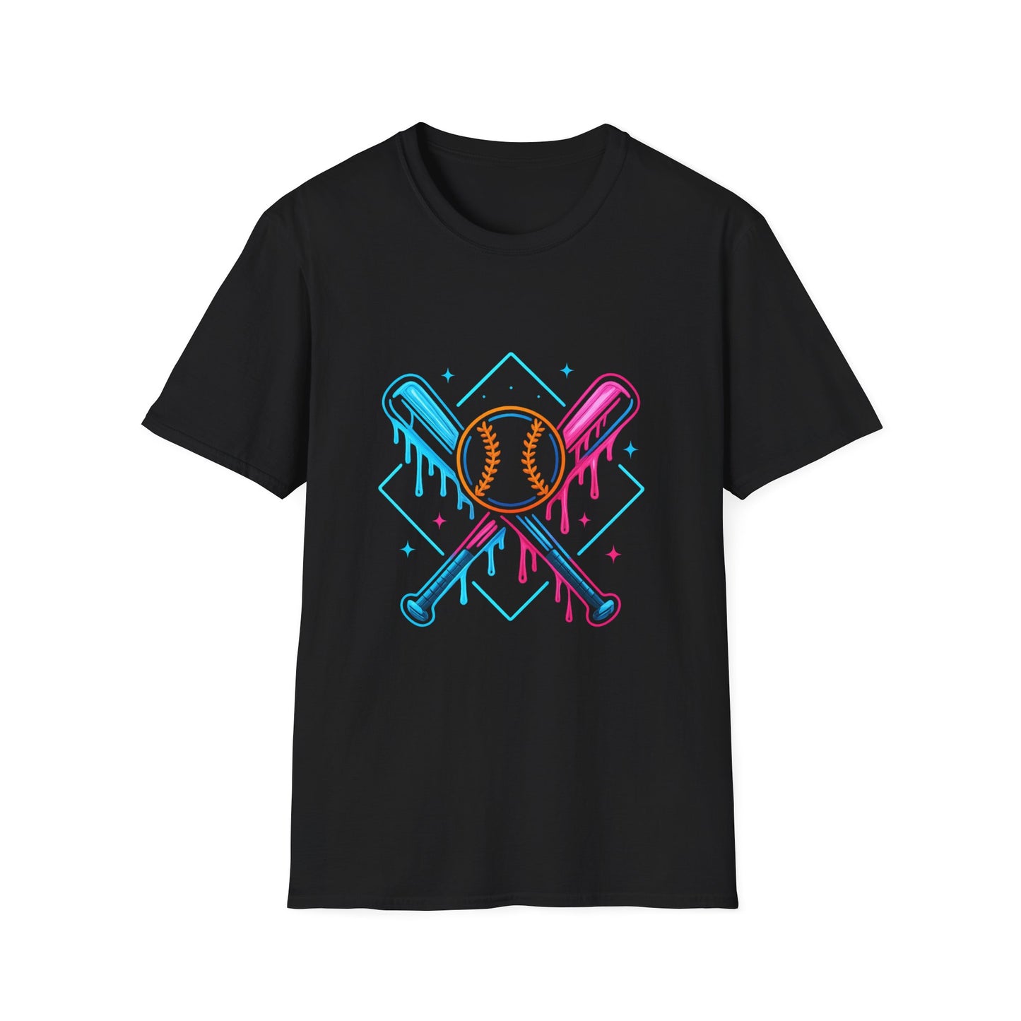 Colorful Baseball T-Shirt – Softstyle Unisex Tee, Vibrant Sports Apparel & Gift for Athletes, Summer Activewear